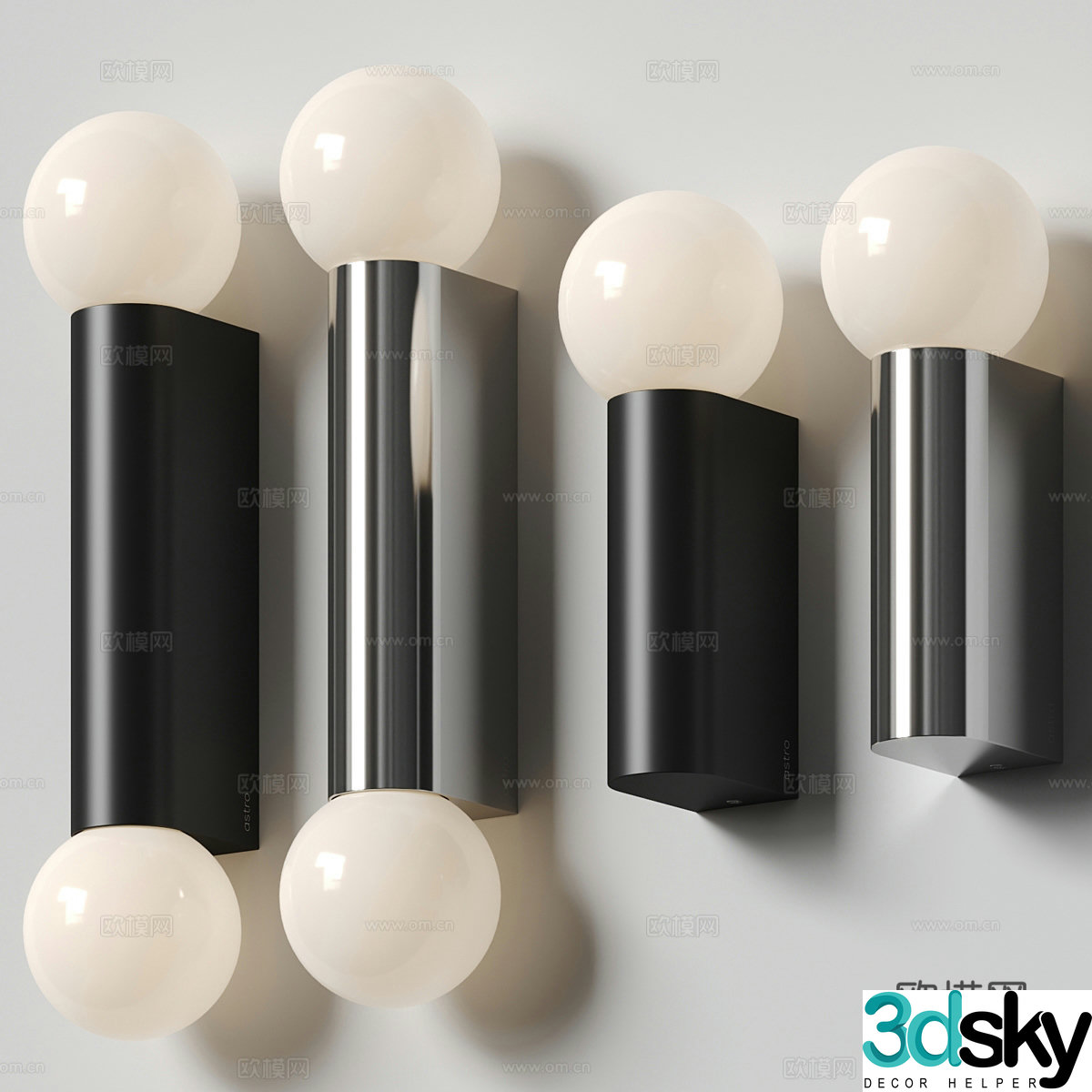 Modern minimalist decorative wall lamp 3d model