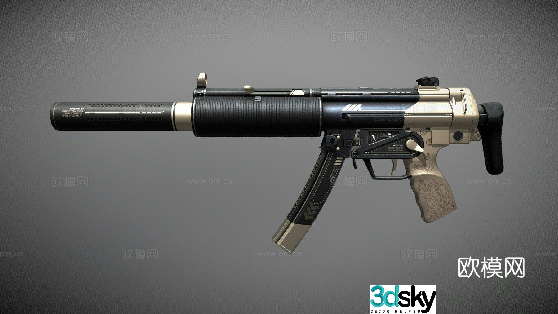 MP5-SD-Desert Strike 3d model