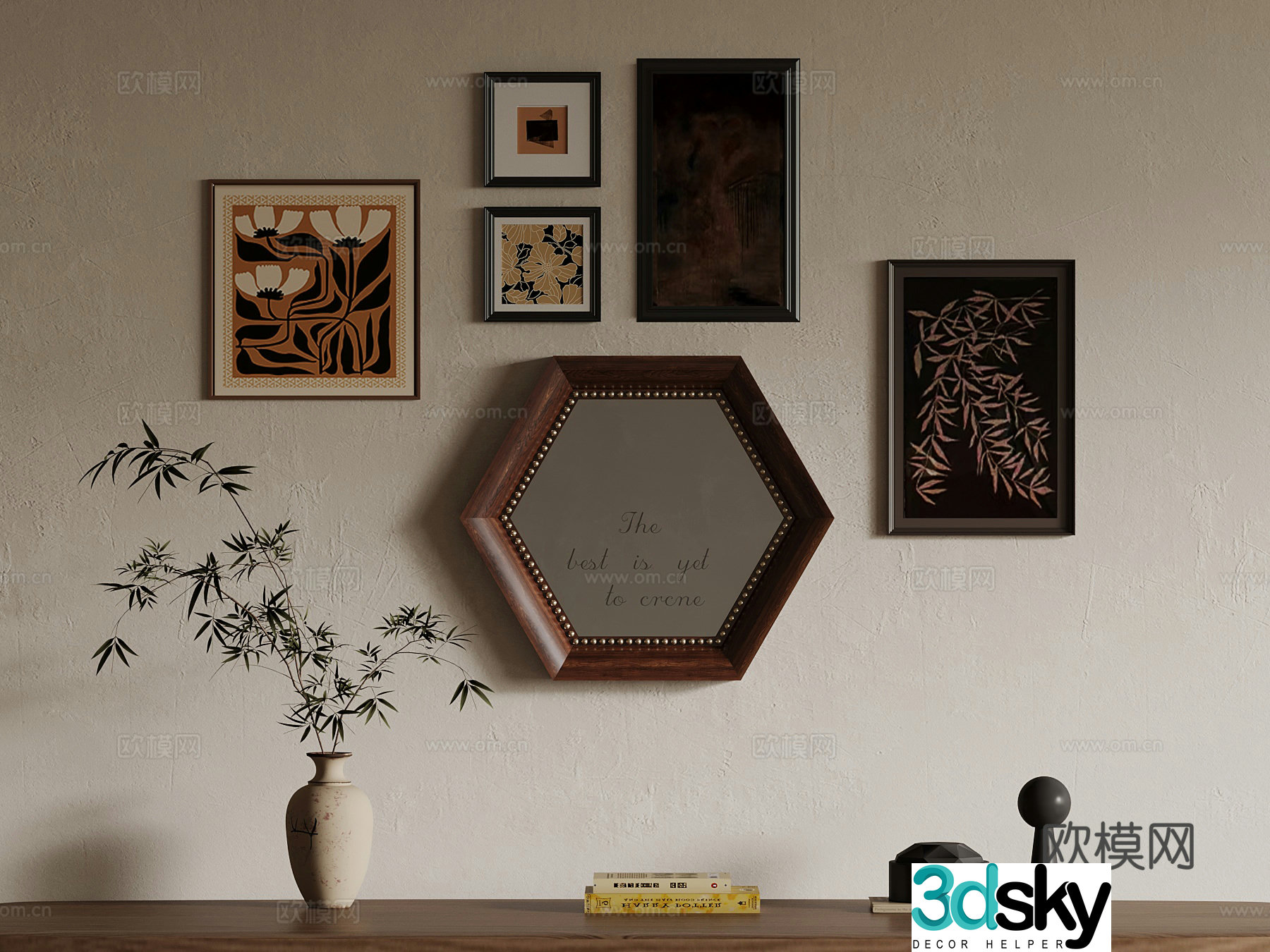 Middle-aged decorative paintings desktop ornaments 3D model