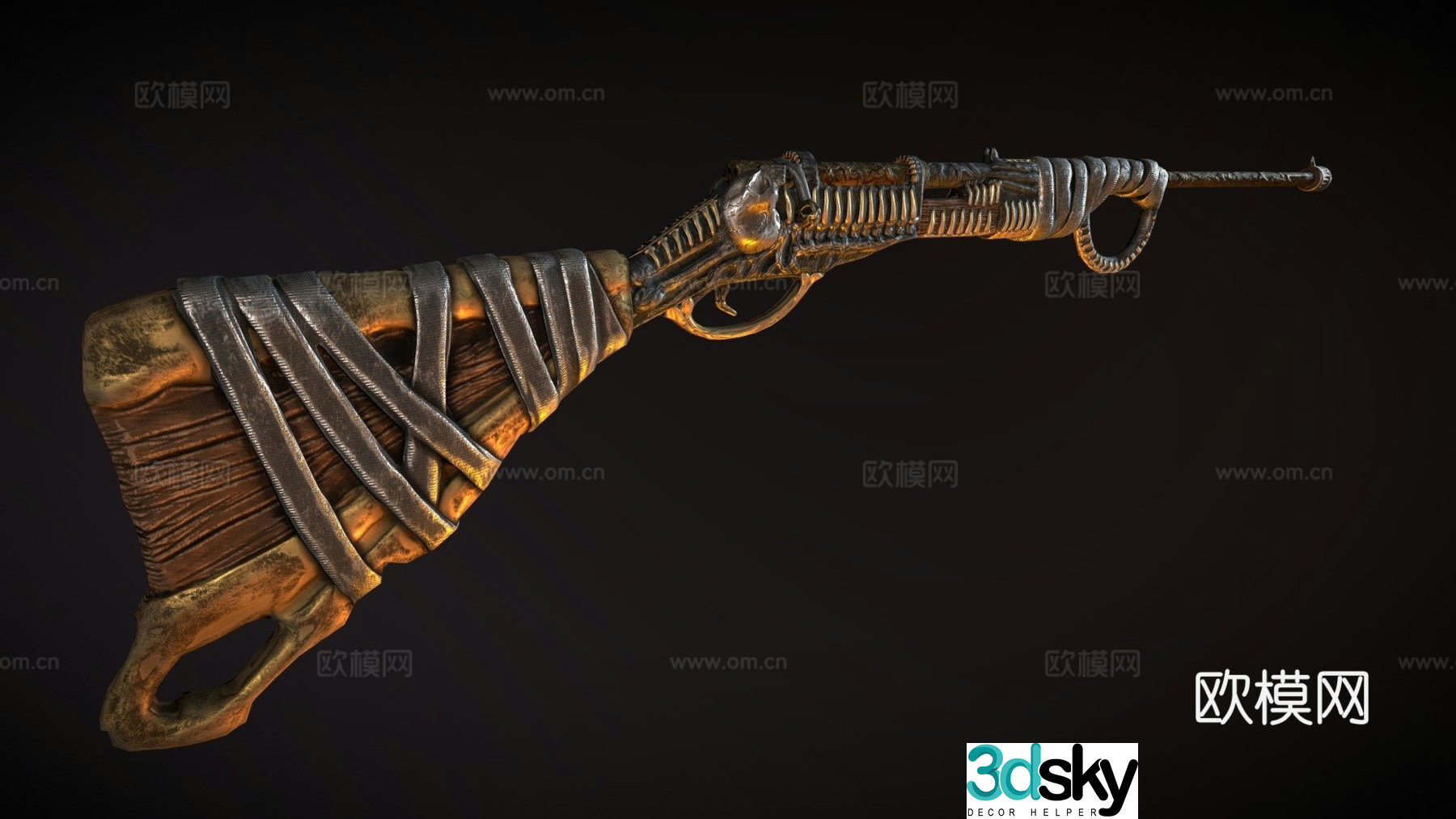 Hell bolt action rifle 3d model