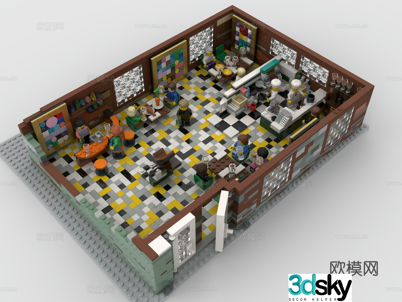 LEGO LEGO Toys Building Blocks Supermarket Convenience Store Indoor Shopping Mall Indoor Store 3D Model