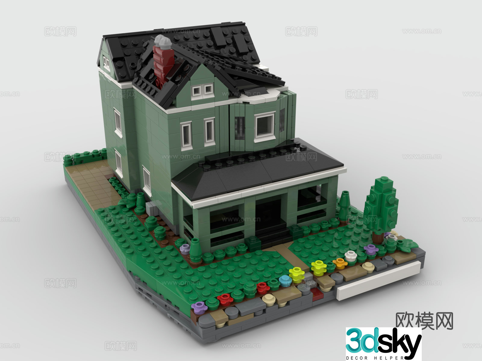 LEGO LEGO Toys Building Blocks Single Family Villa Building House House 3d Model