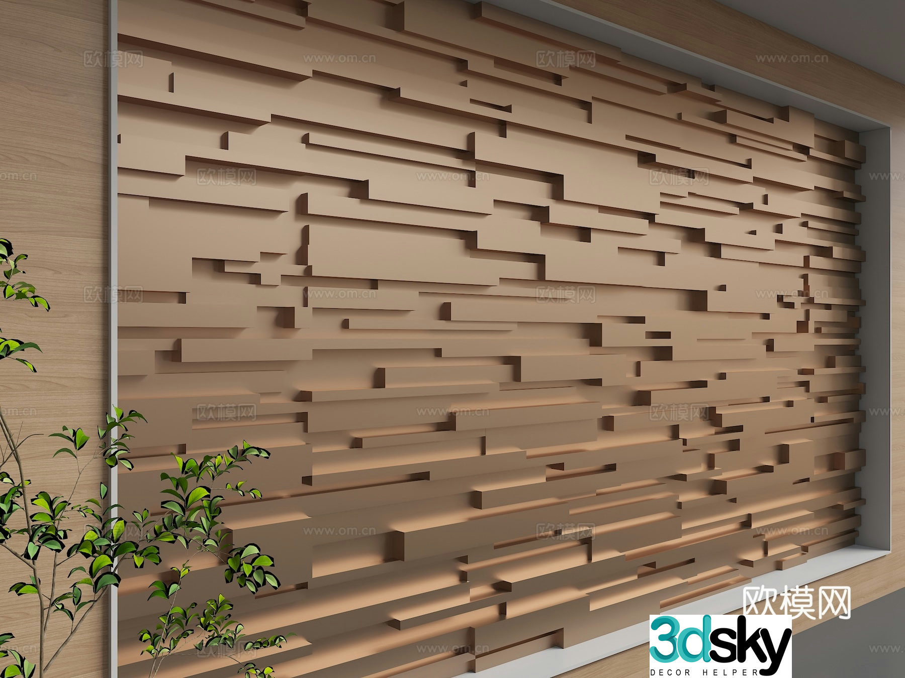 Modern background wall 3d model