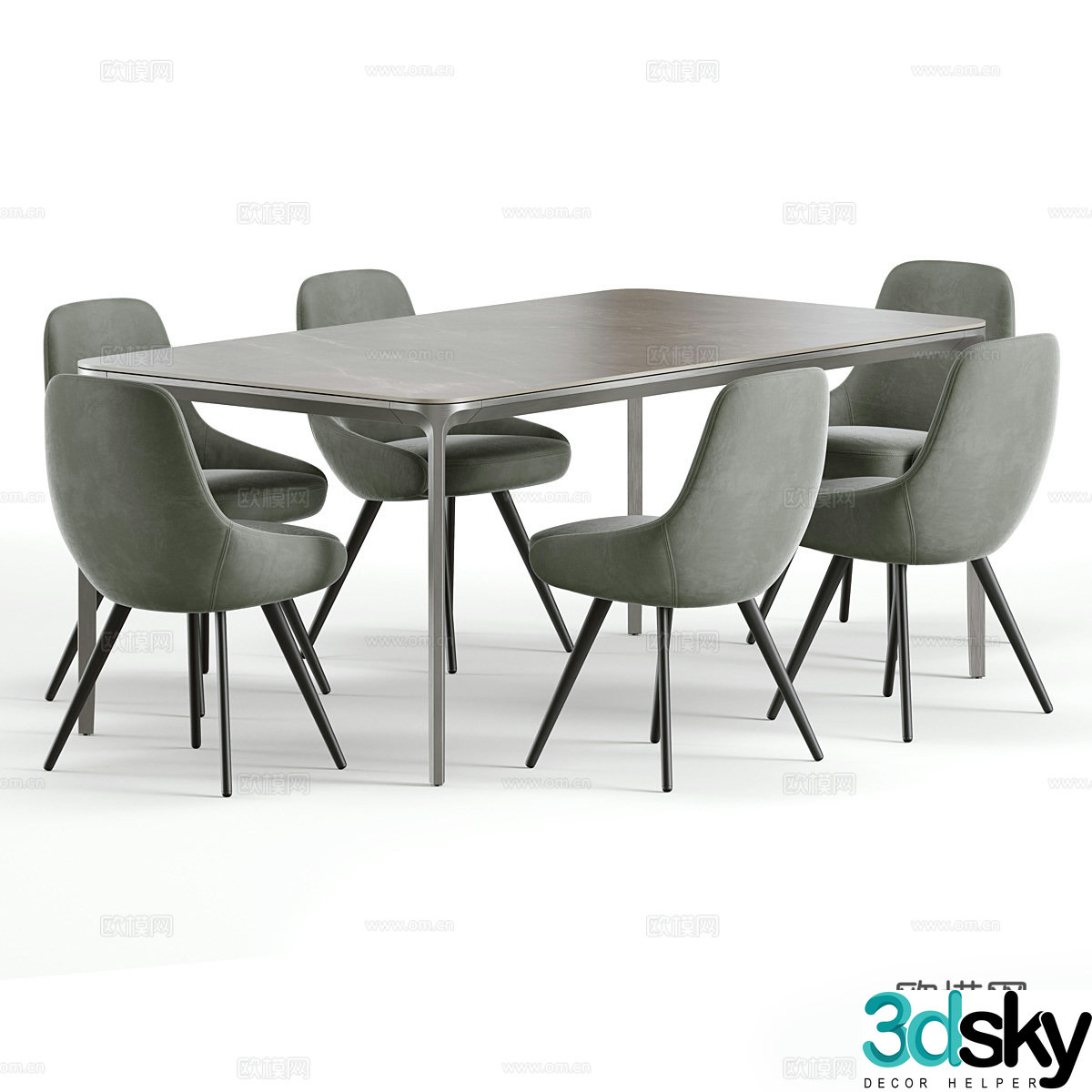 Dining table and chair Dining table and chair combination Dining chair Dining table 3D model