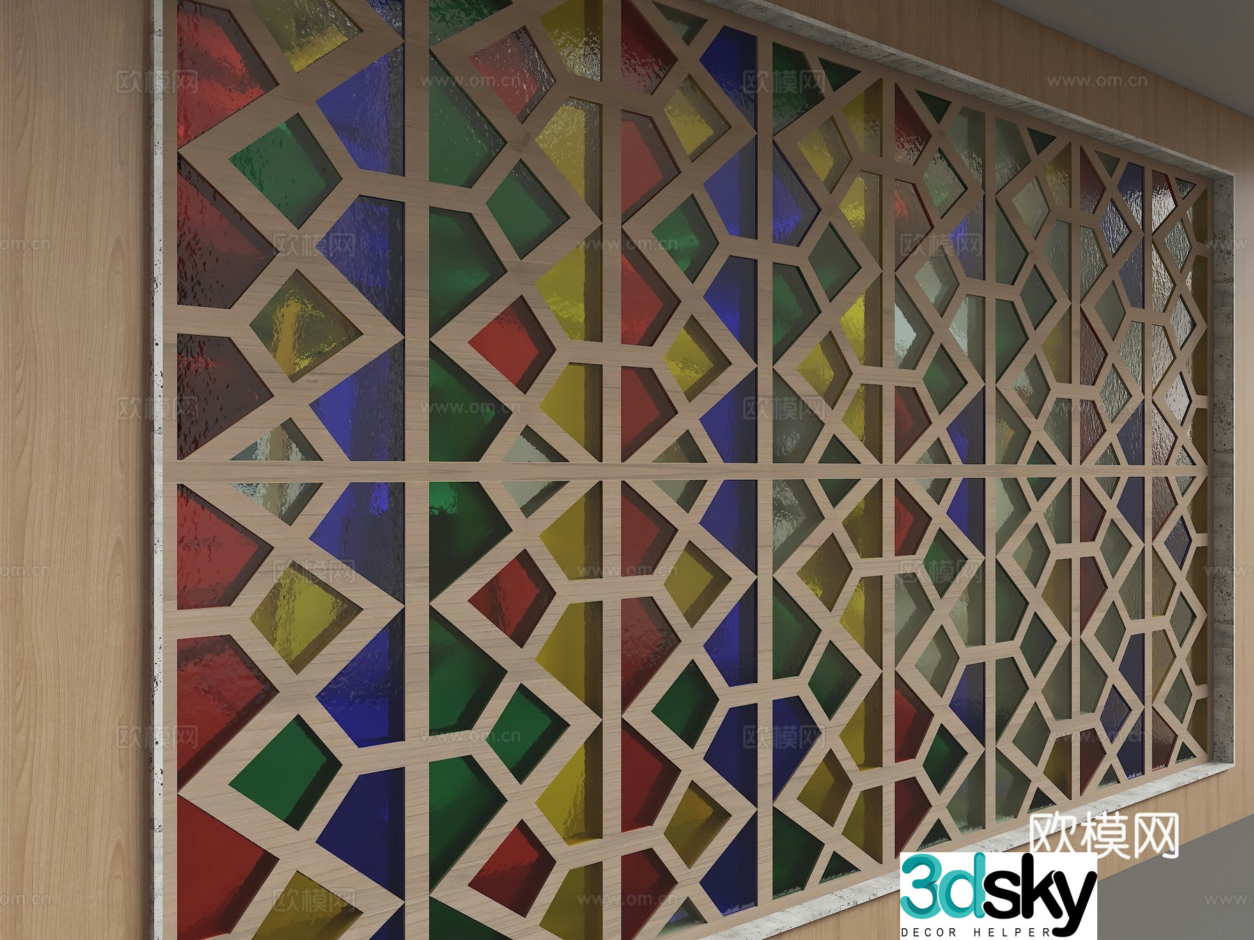 Modern glass partition 3d model
