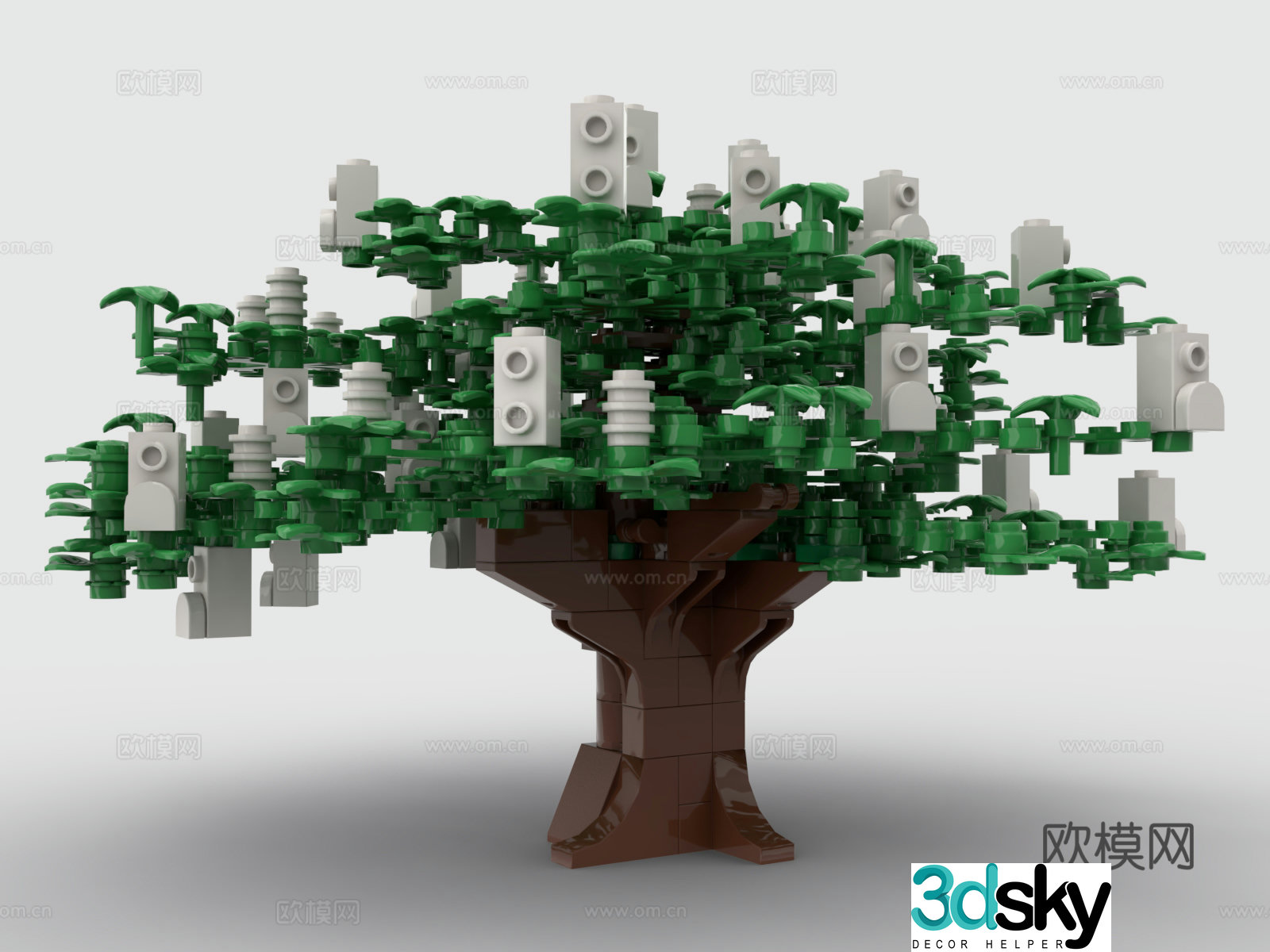 Lego LEGO Toys Building Blocks Trees Green Plants Buckeye 3D Model