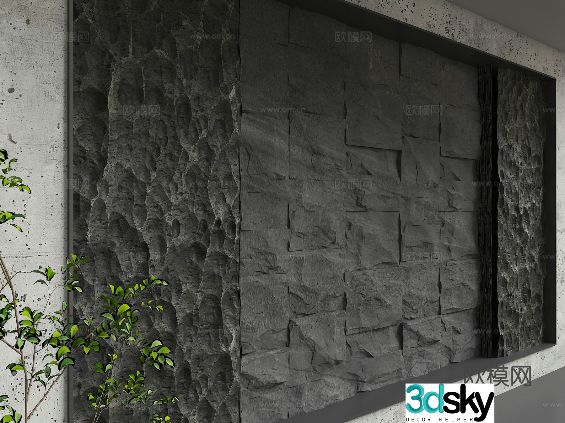 Modern background wall 3d model