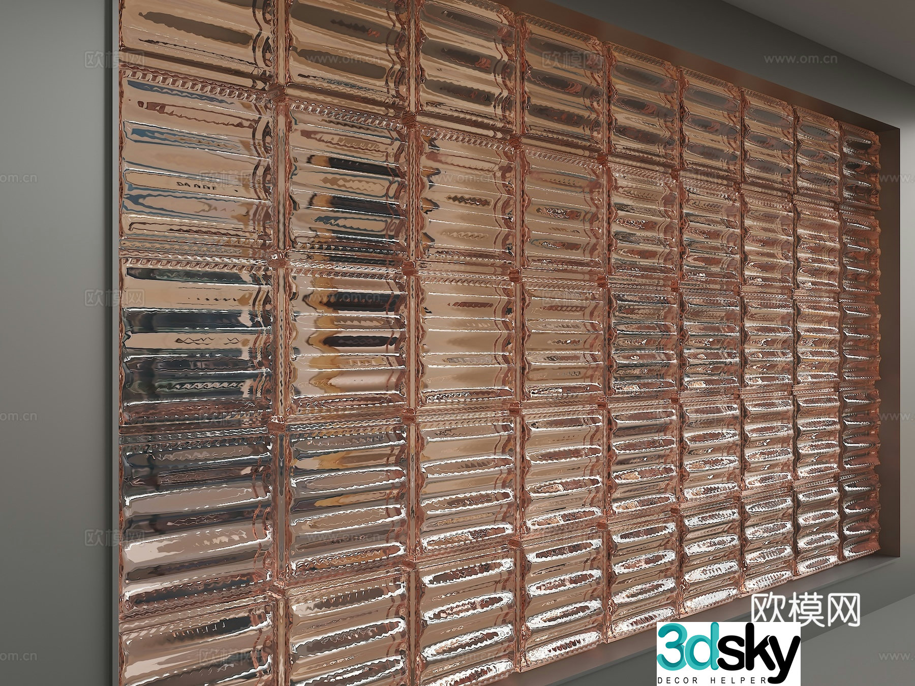 Modern glass partition 3d model