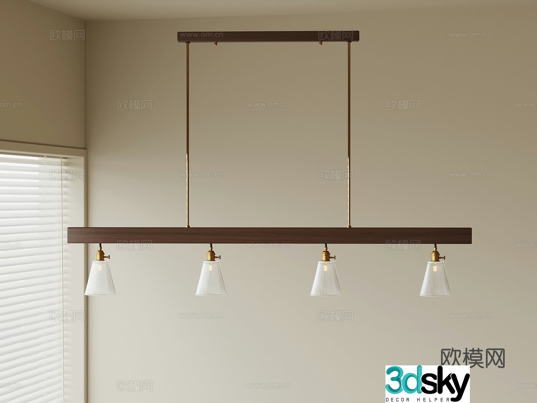 Chandelier New Chinese Chandelier 3D Model
