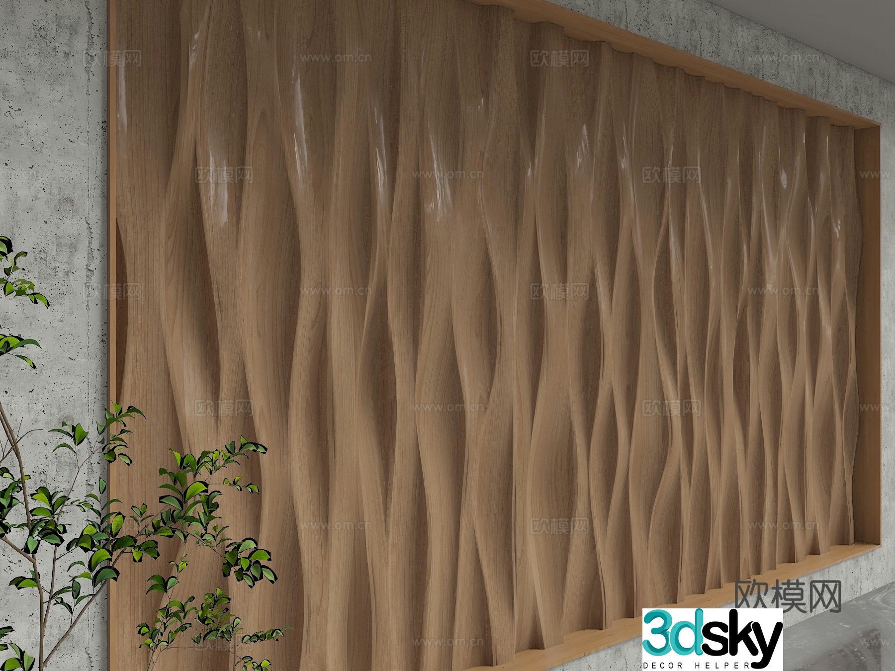 Modern background wall 3d model