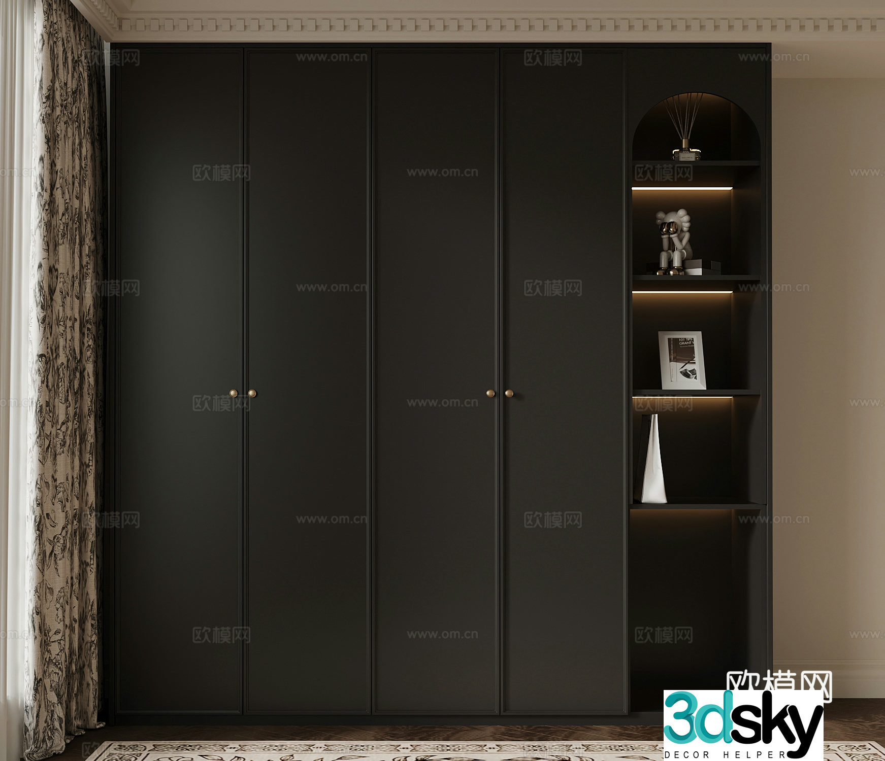 French wardrobe top wardrobe 3d model