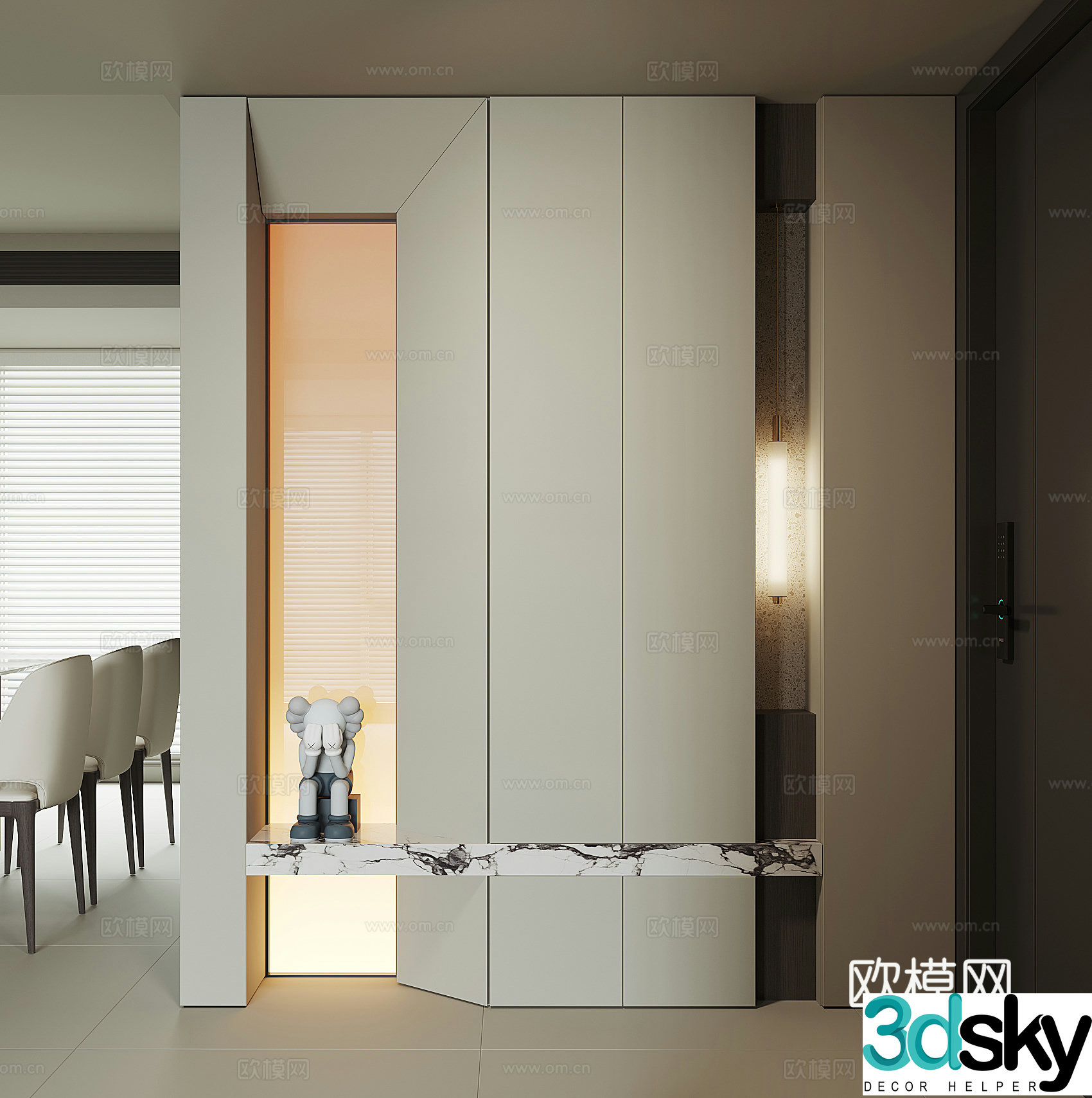 Modern entrance entrance door cabinet 3D model