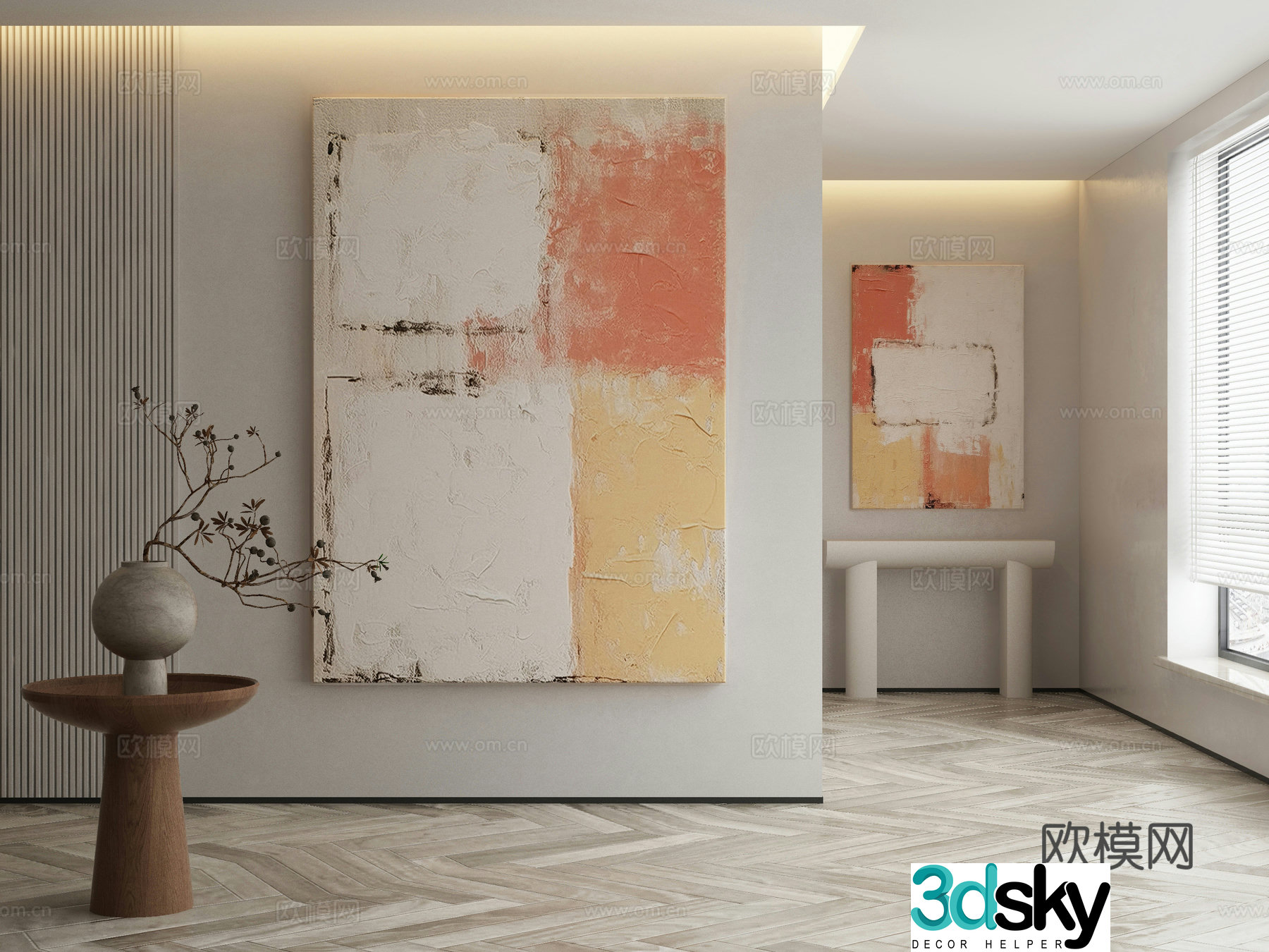 Modern Wasabi Hanging Painting Oil Painting 3D Model