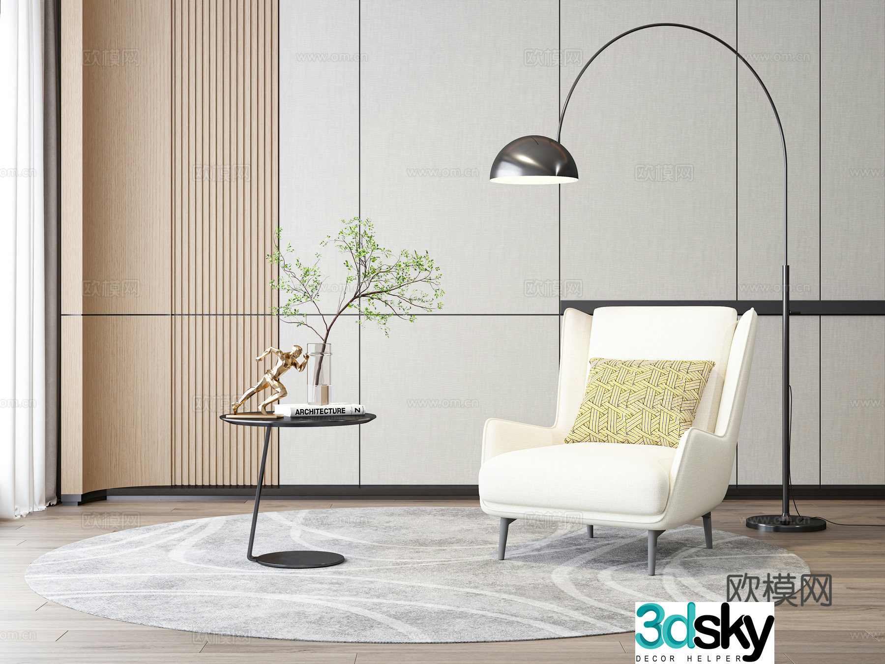 Single chair leisure chair 3d model