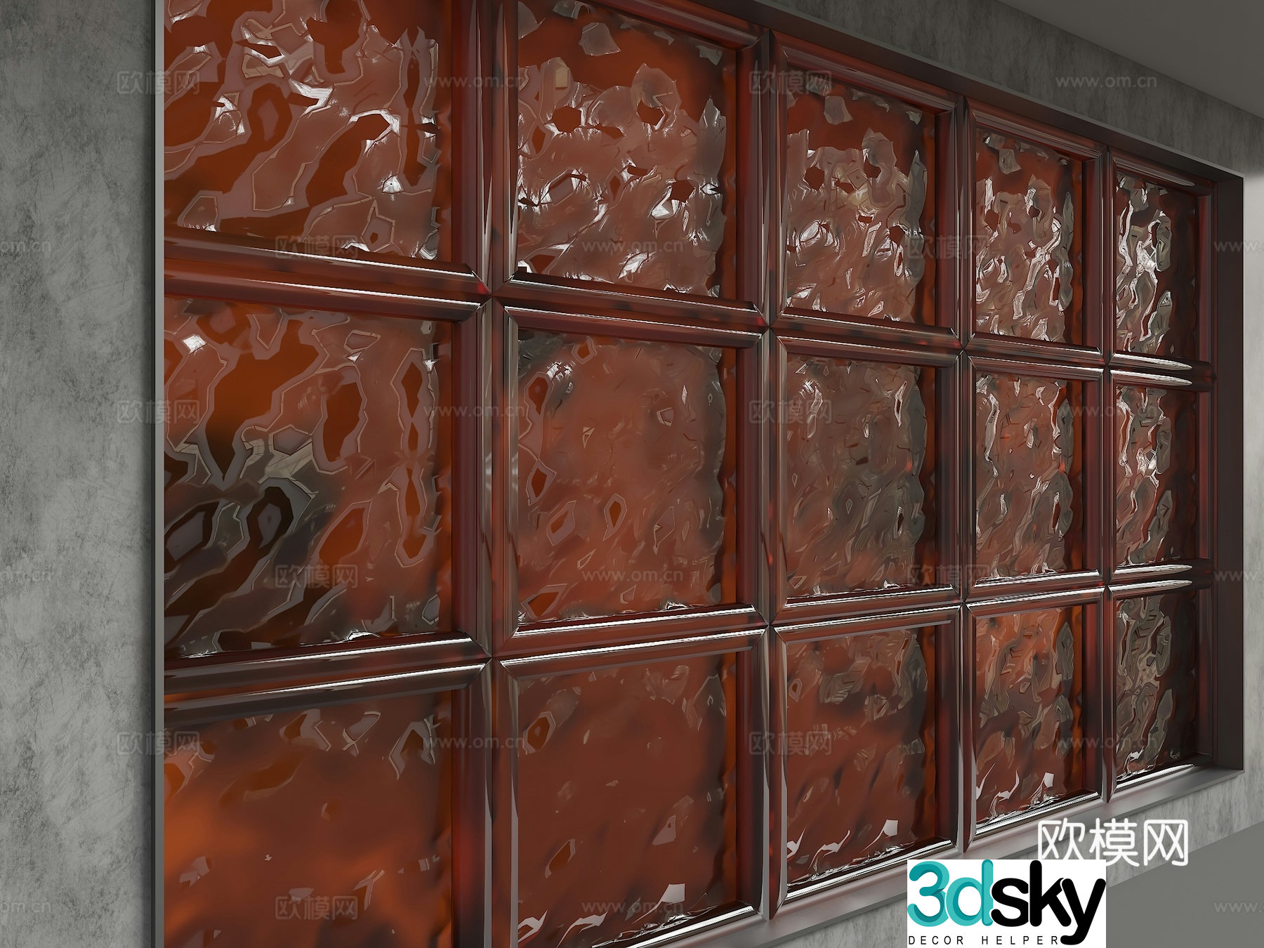 Modern glass partition 3d model