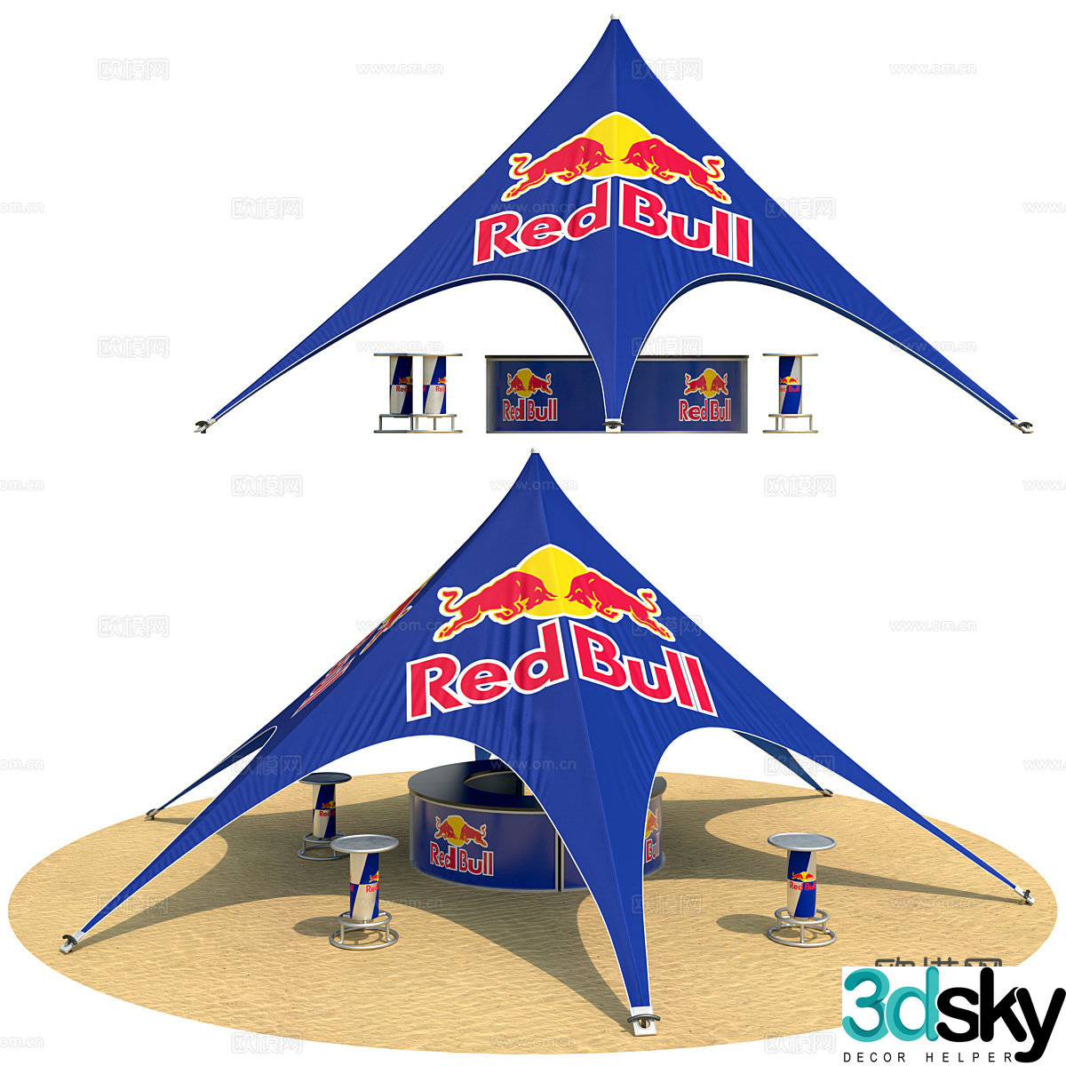 Tent Advertising hood 3d model