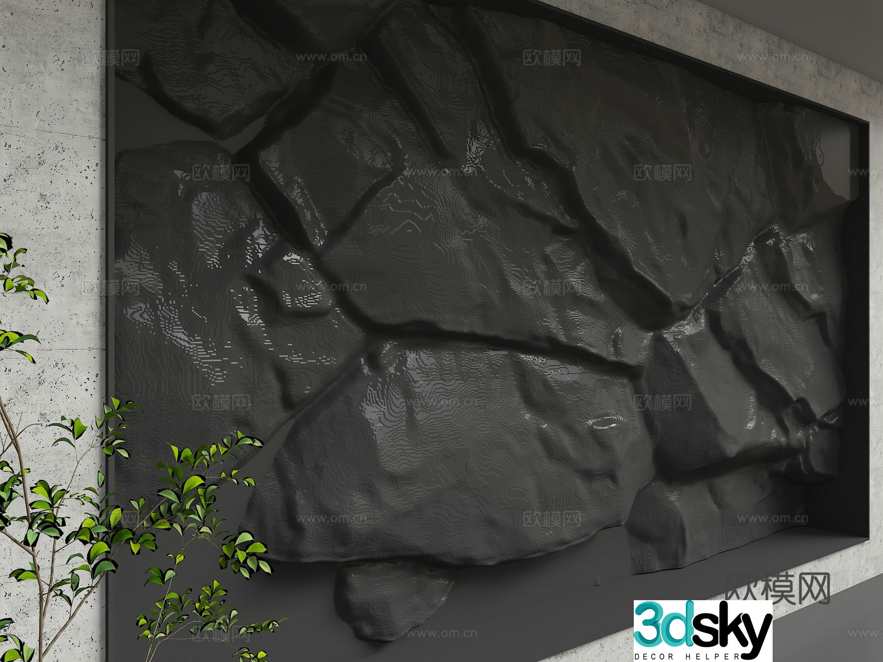Modern background wall 3d model