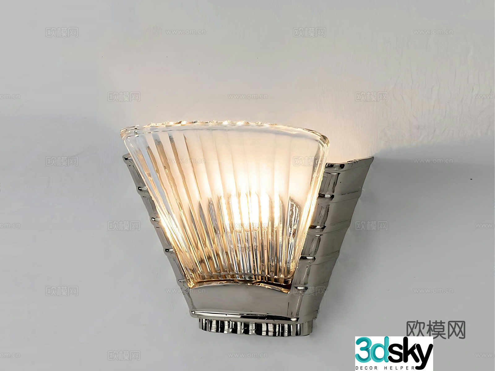 Modern medieval wall lamp wall lamp glass wall lamp crystal wall lamp Bauhaus stainless steel wall lamp bed 3d model