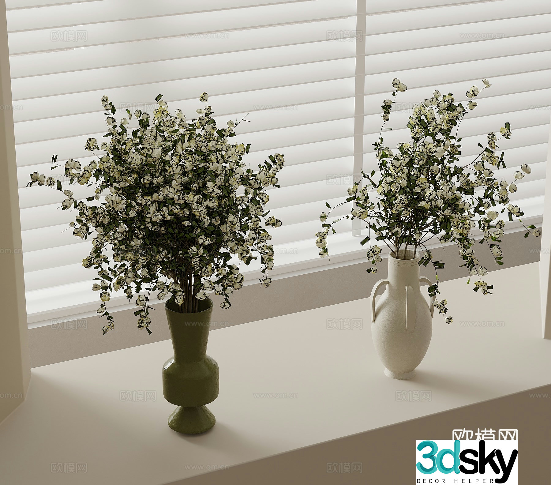 French vase floral 3d model