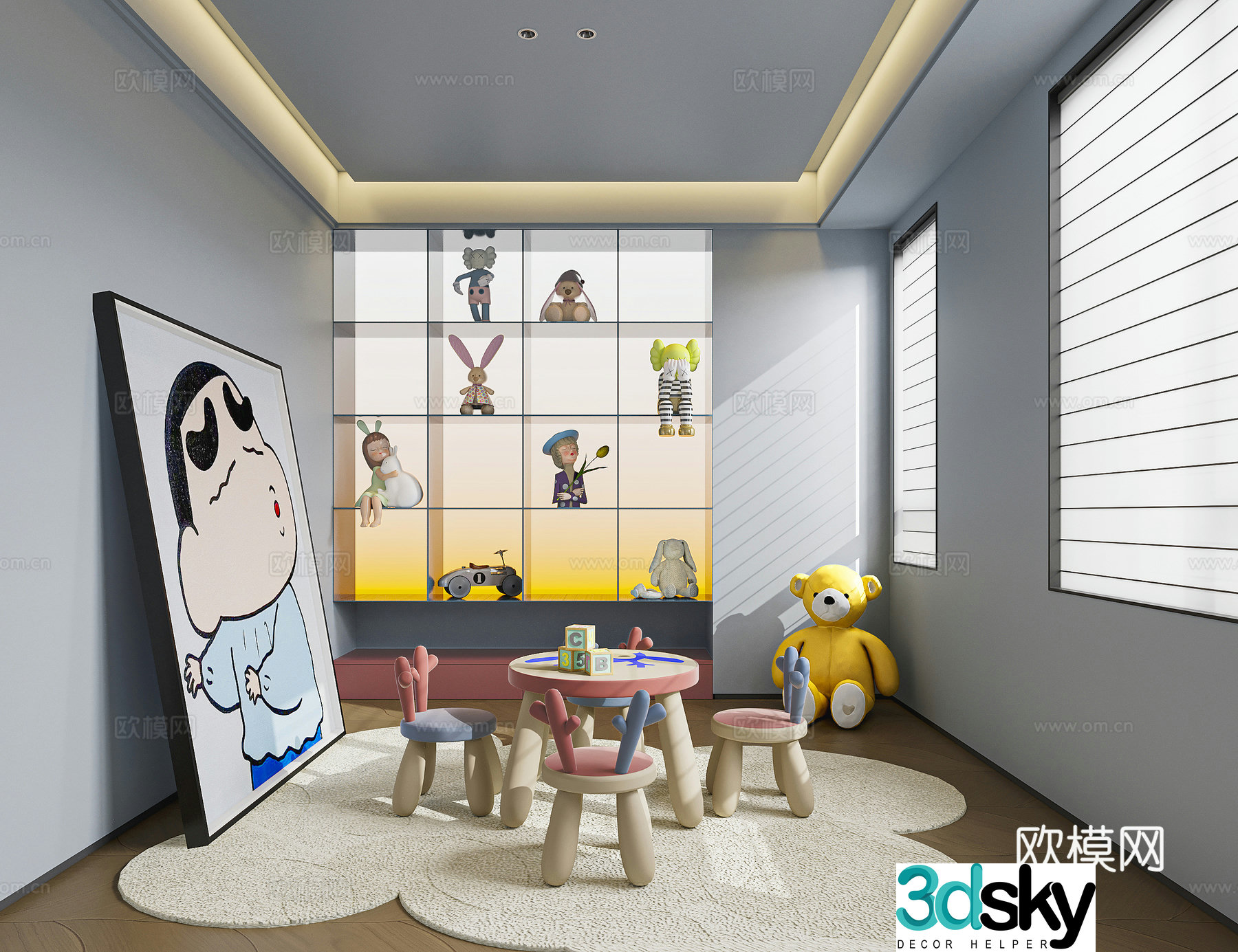 Modern children’s entertainment room 3d model
