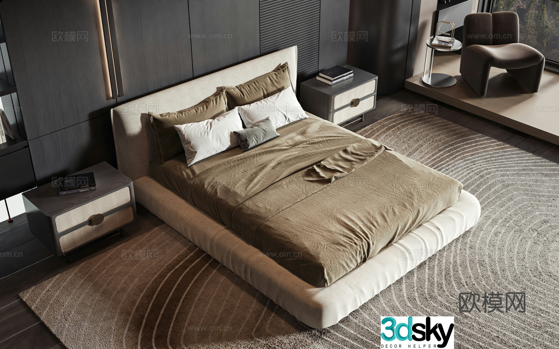 Modern style product bed 3d model