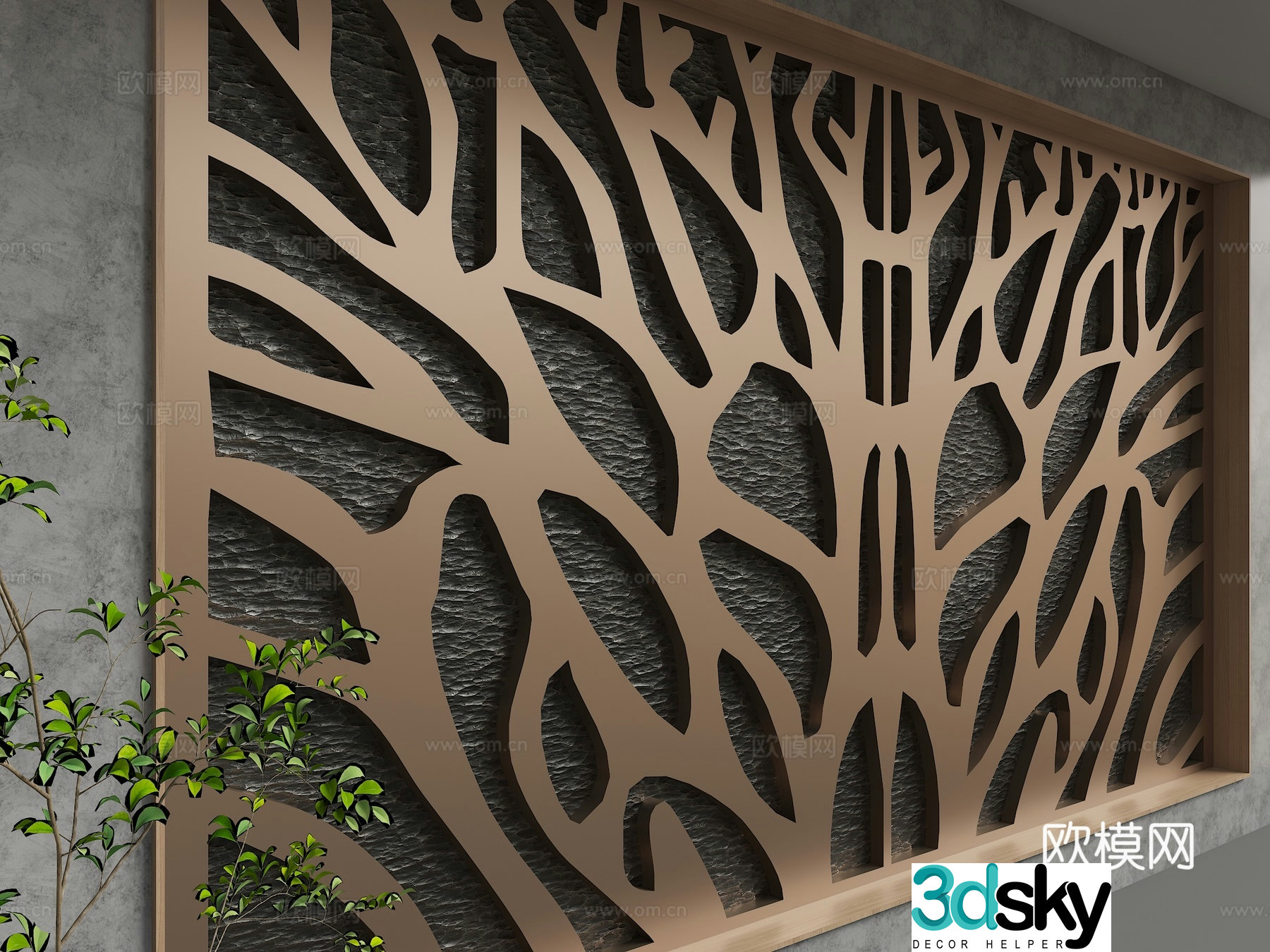 Modern background wall 3d model