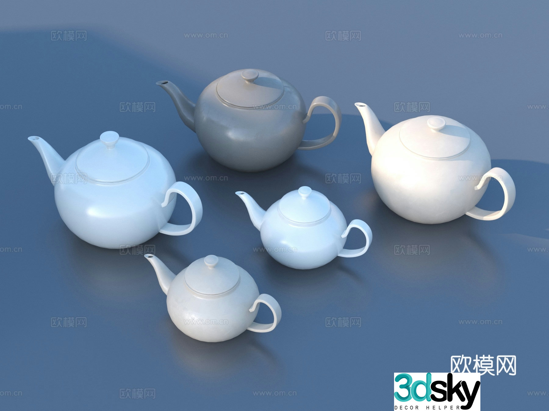 Tea set Teapot Porcelain Porcelain pot 3d model