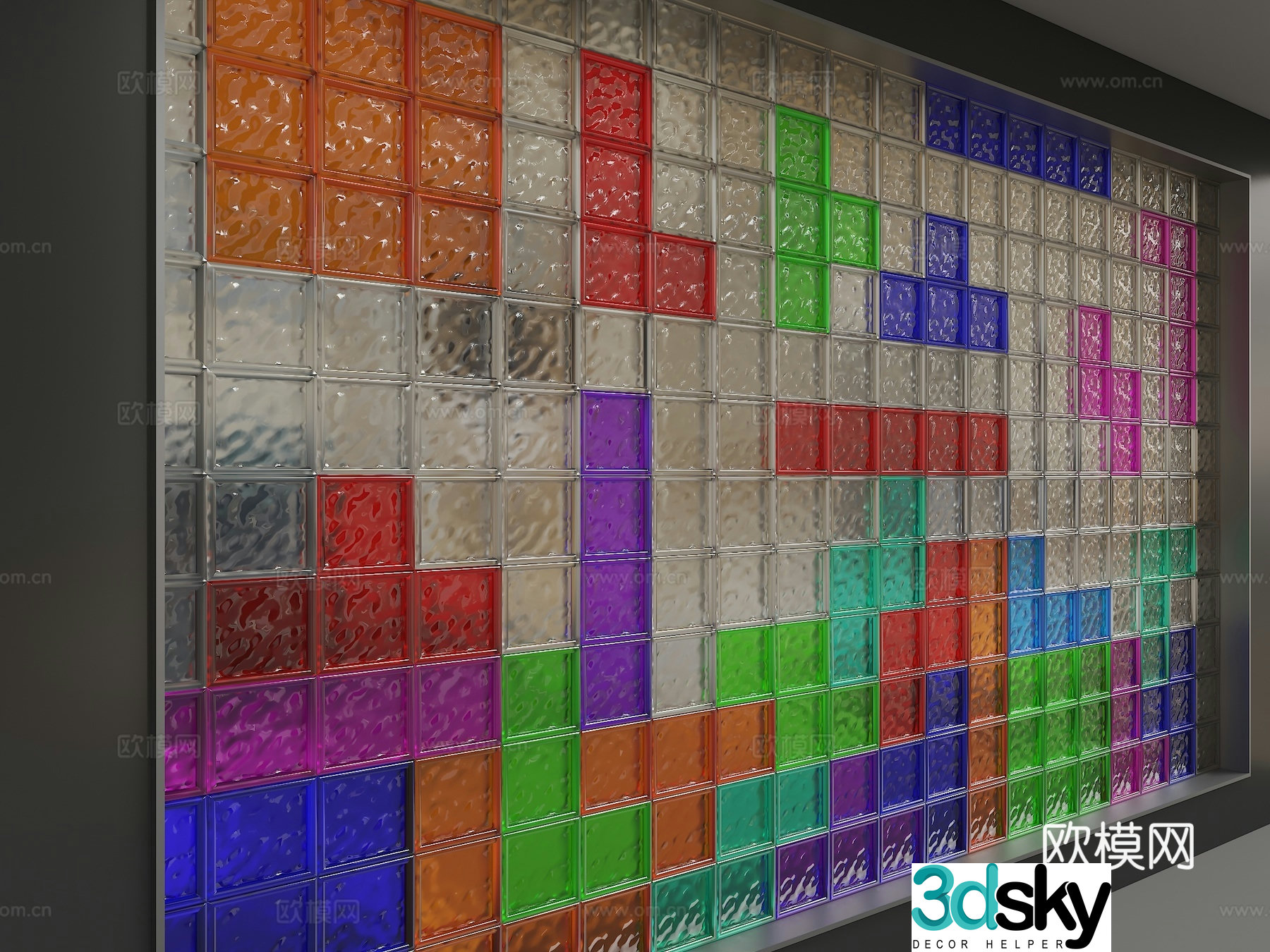 Modern glass partition 3d model