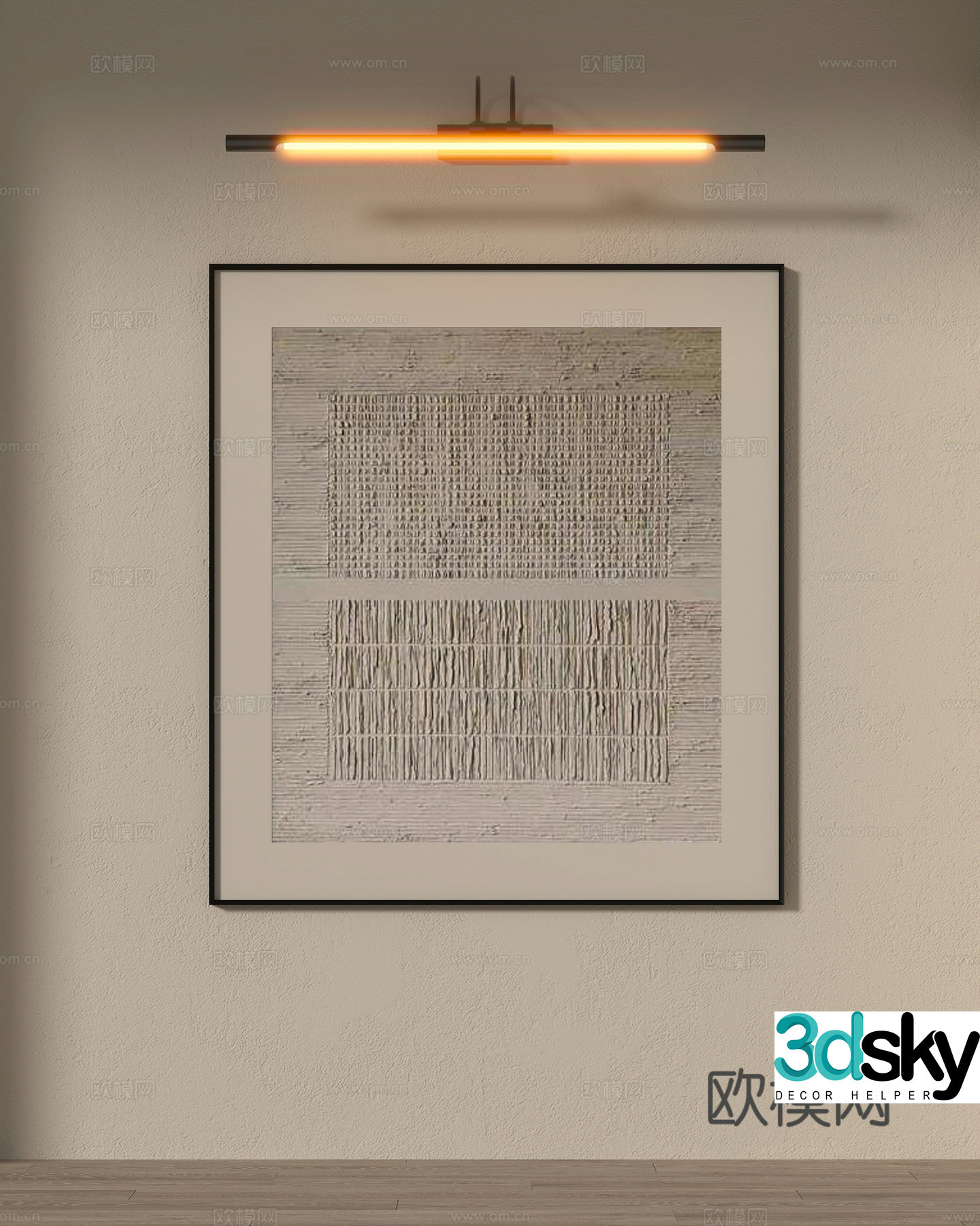 Modern abstract decorative hanging painting 3d model