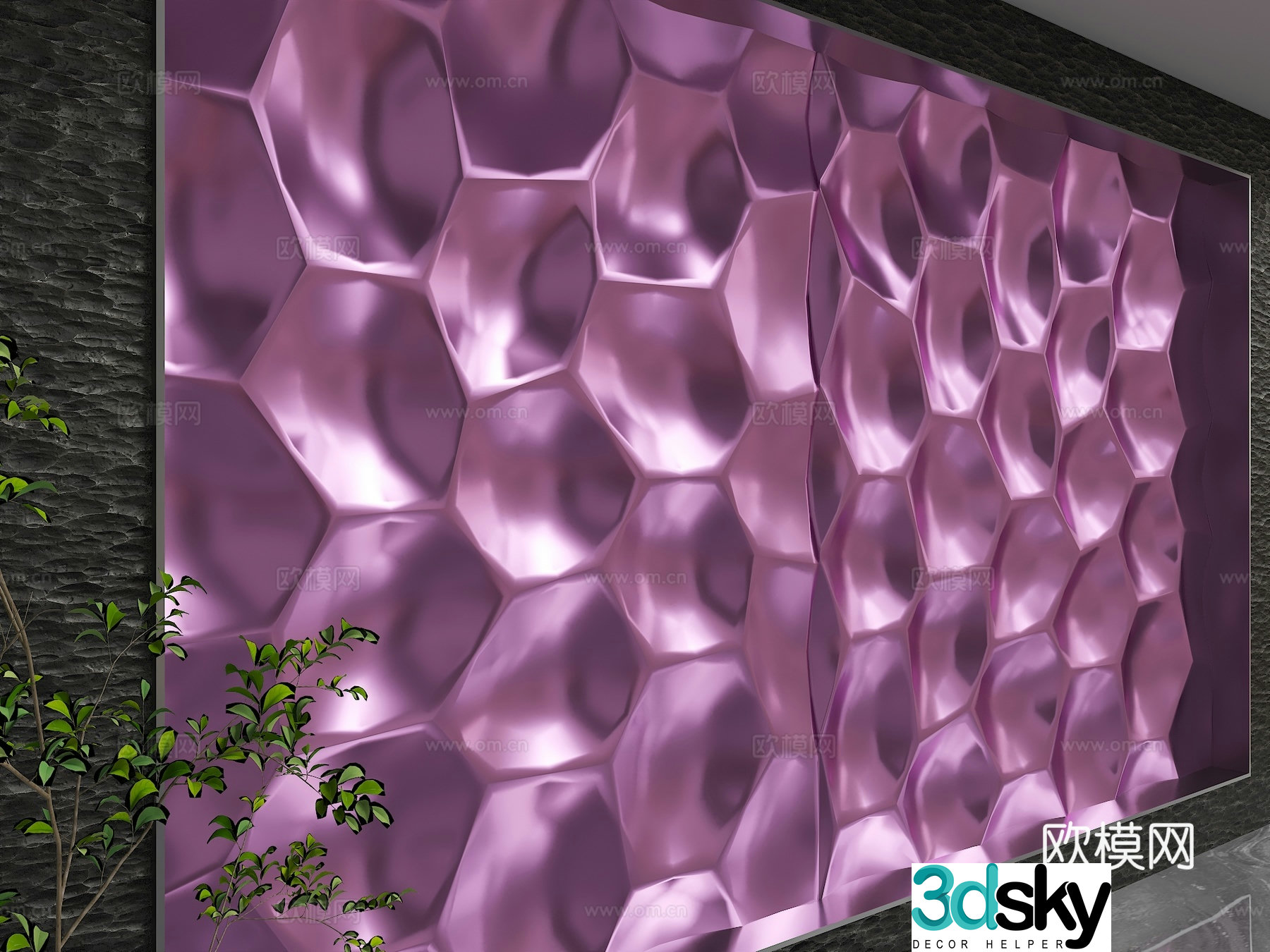 Modern background wall 3d model