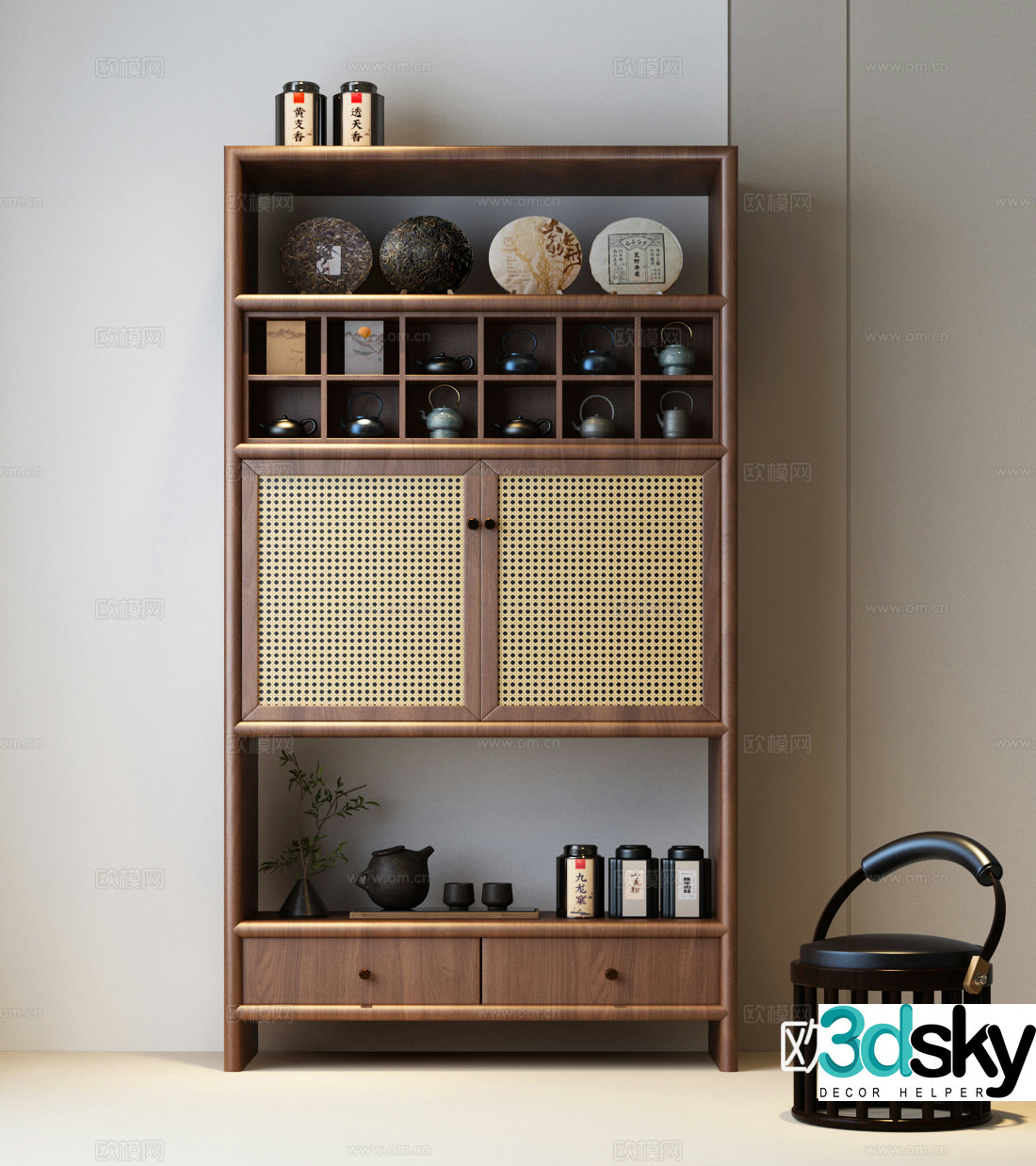 New Chinese-style tea cabinet Song’s tea cabinet Song’s medieval tea cabinet 3D model