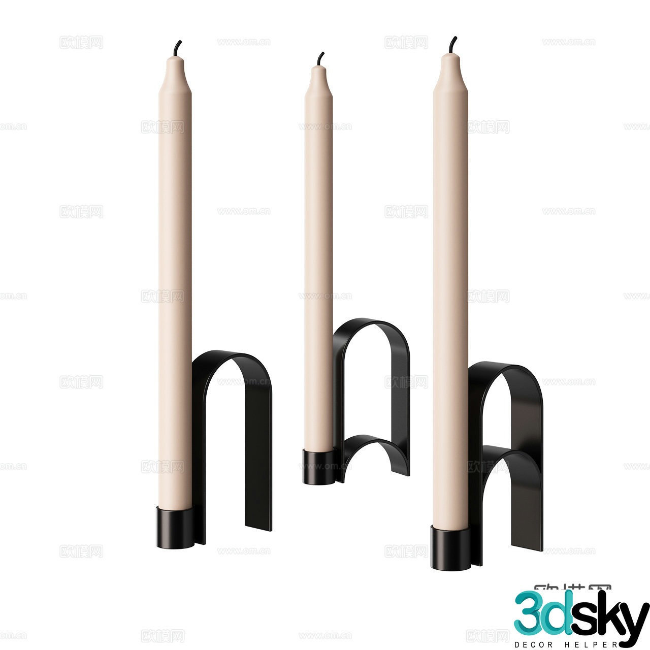 Kristina retro candlestick candlestick candle decoration ornament decoration 3d model