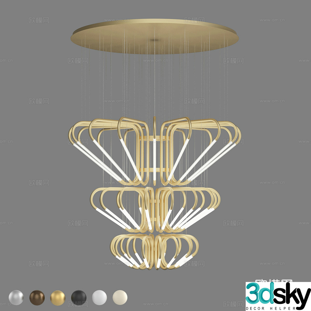 Modern simple light luxury chandeliers chandeliers simple chandeliers restaurant chandeliers living room chandeliers lamp 3d model