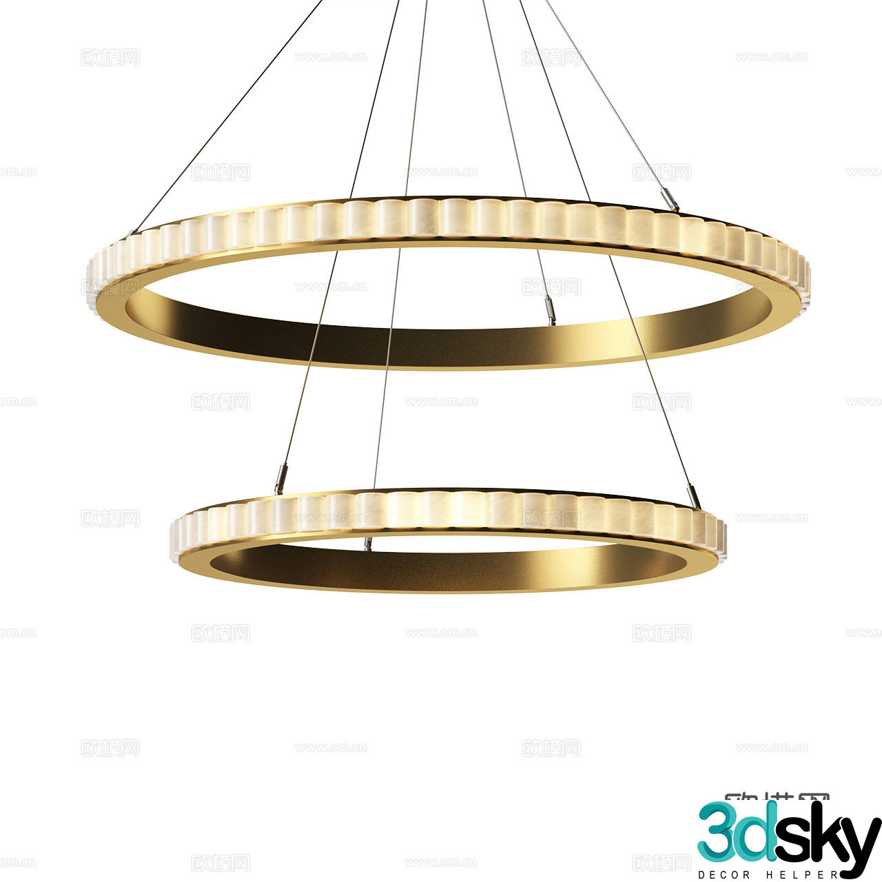 Avalon Italian light luxury chandelier metal chandelier marble chandelier translucent stone chandelier 3d model