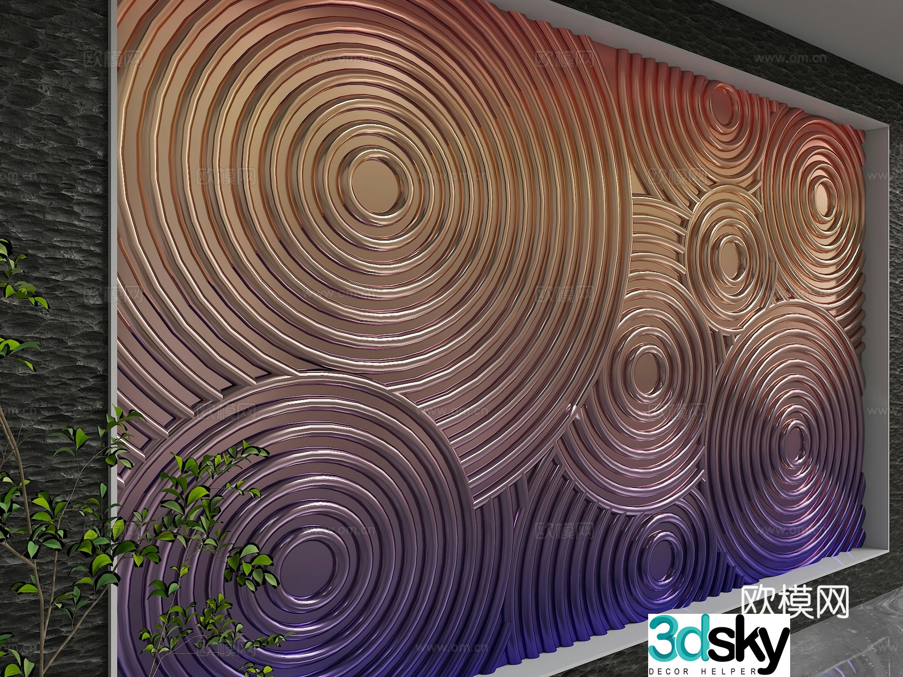Modern background wall 3d model