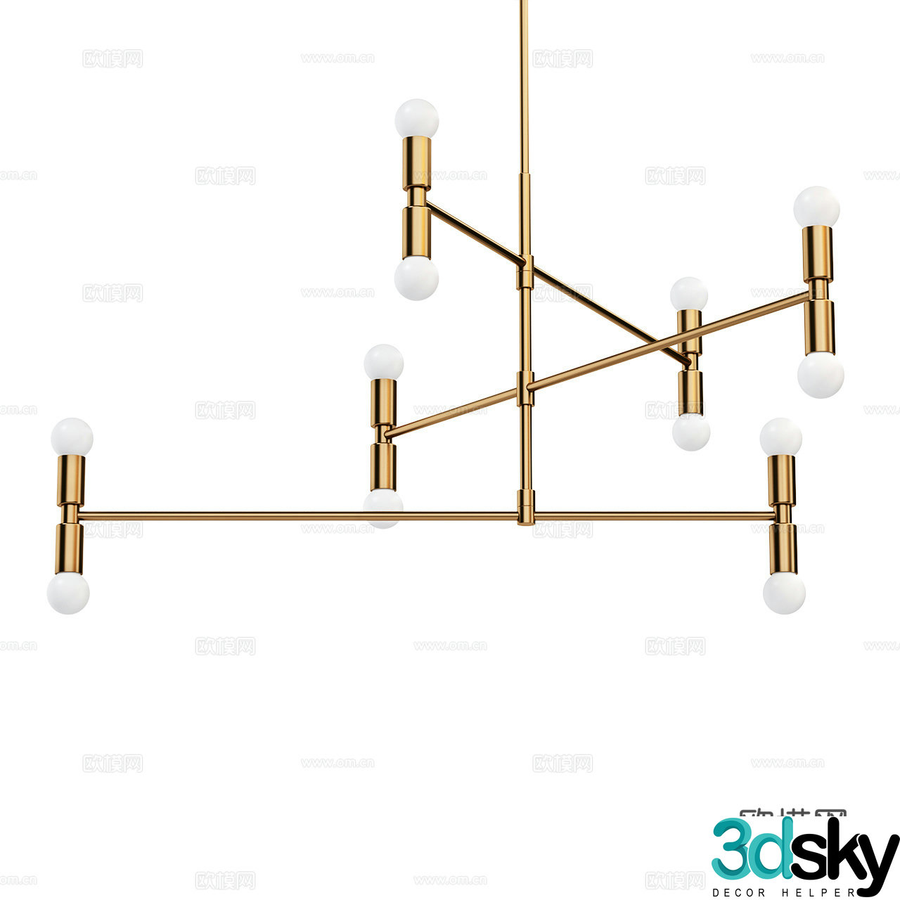 Lambert modern chandelier metal chandelier glass chandelier minimalist chandelier 3d model