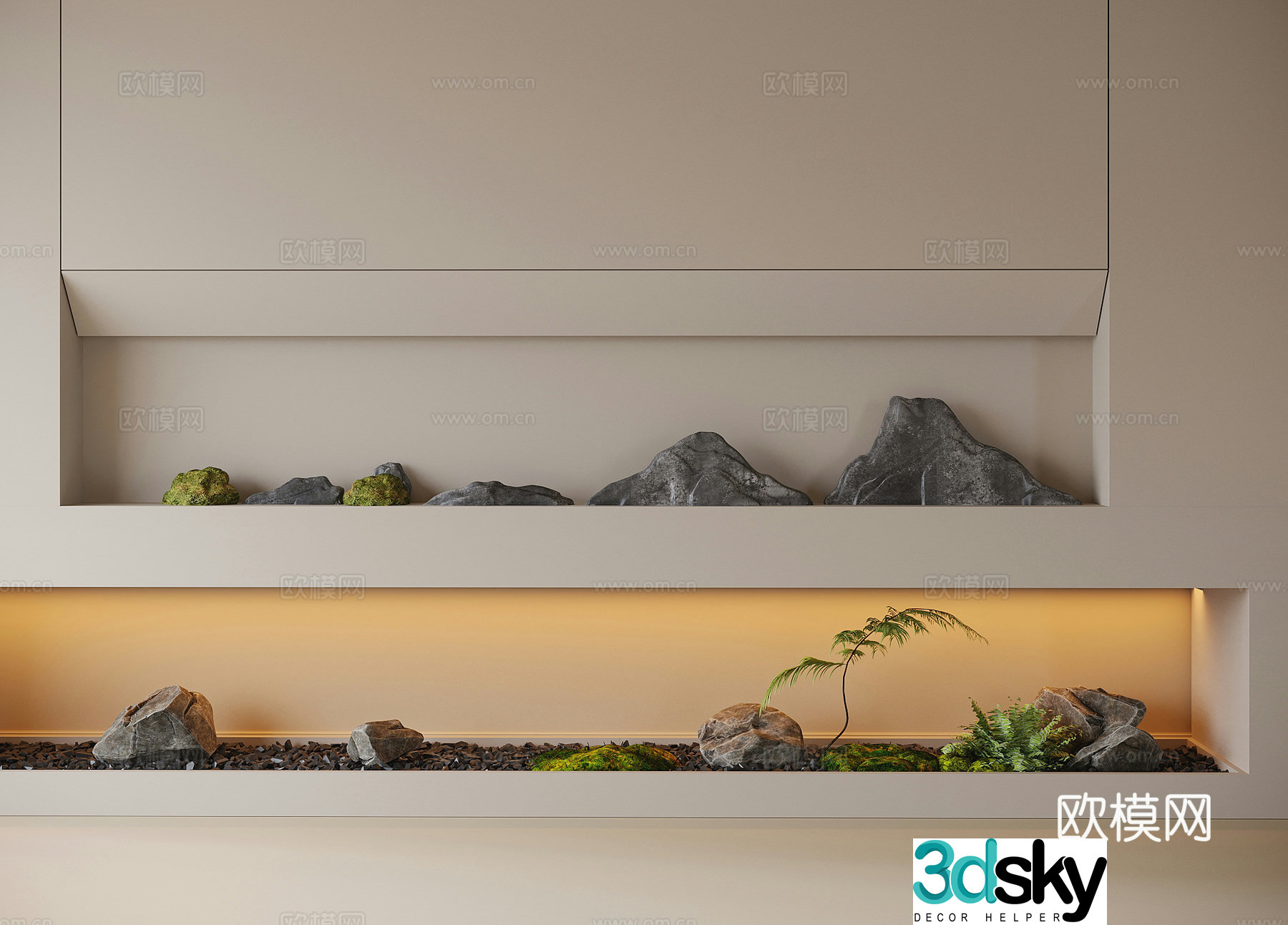Modern interior landscaping 3D model