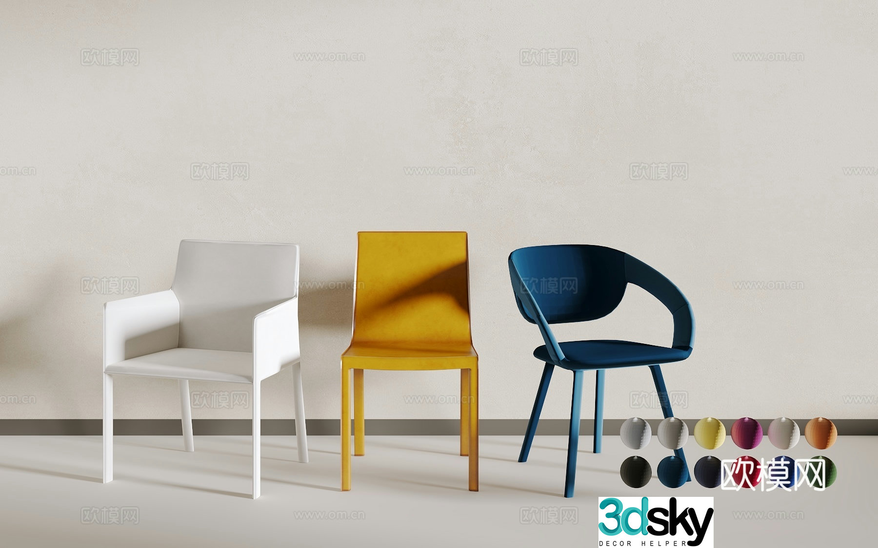 Modern dining chair 3d model