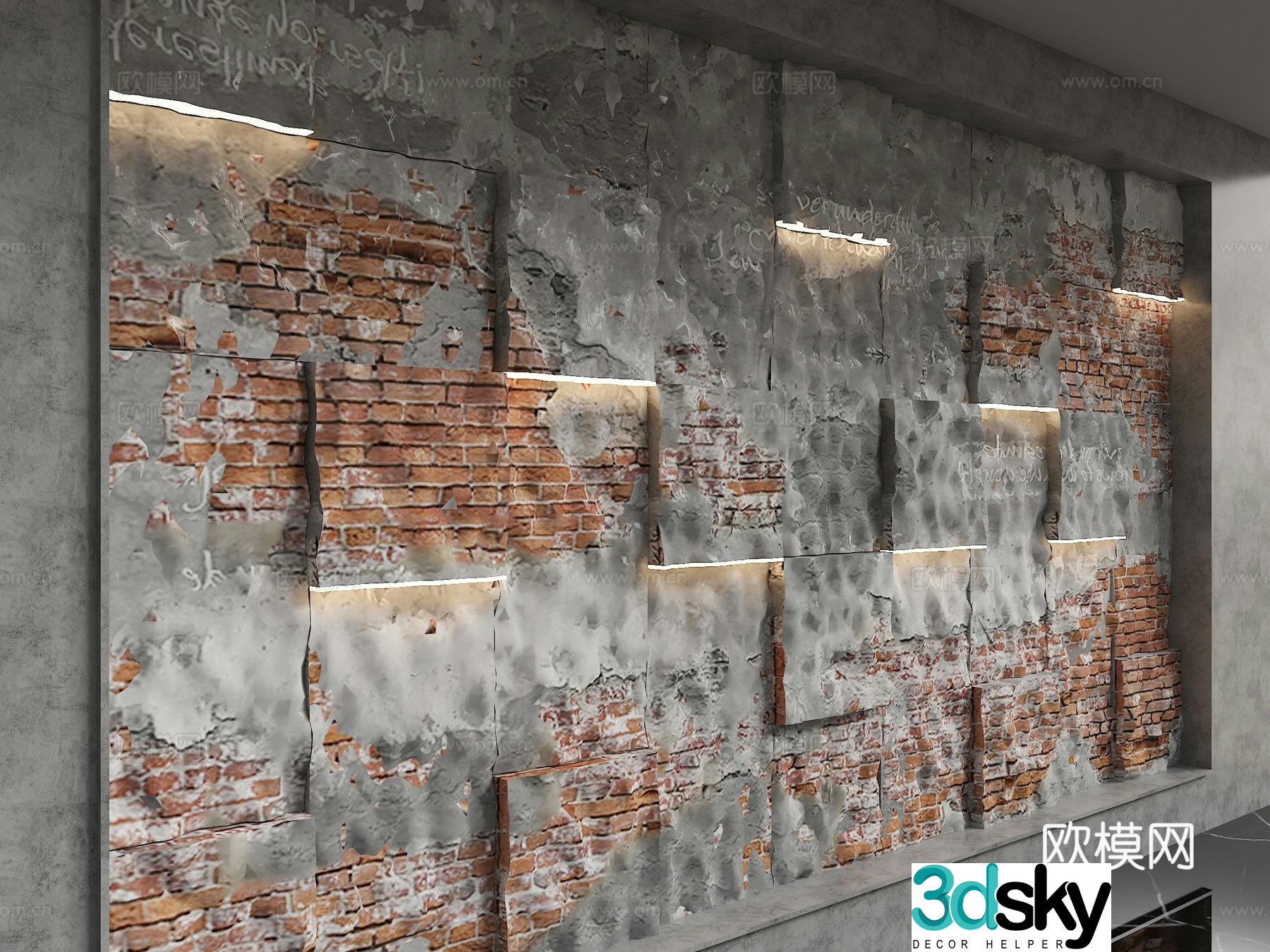 Modern background wall 3d model