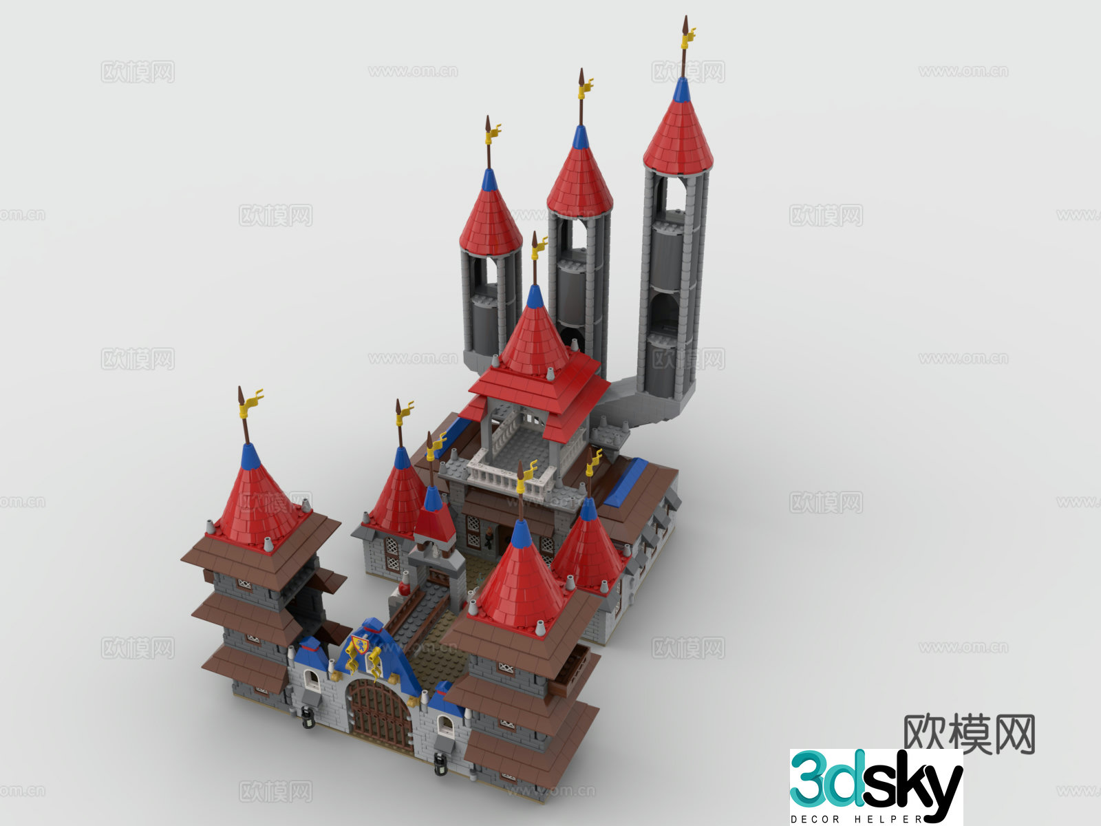 LEGO LEGO Toys Building Blocks European Castle Architecture 3D Model