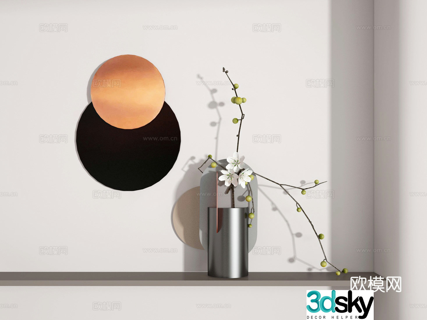 Flower art combination 3D model