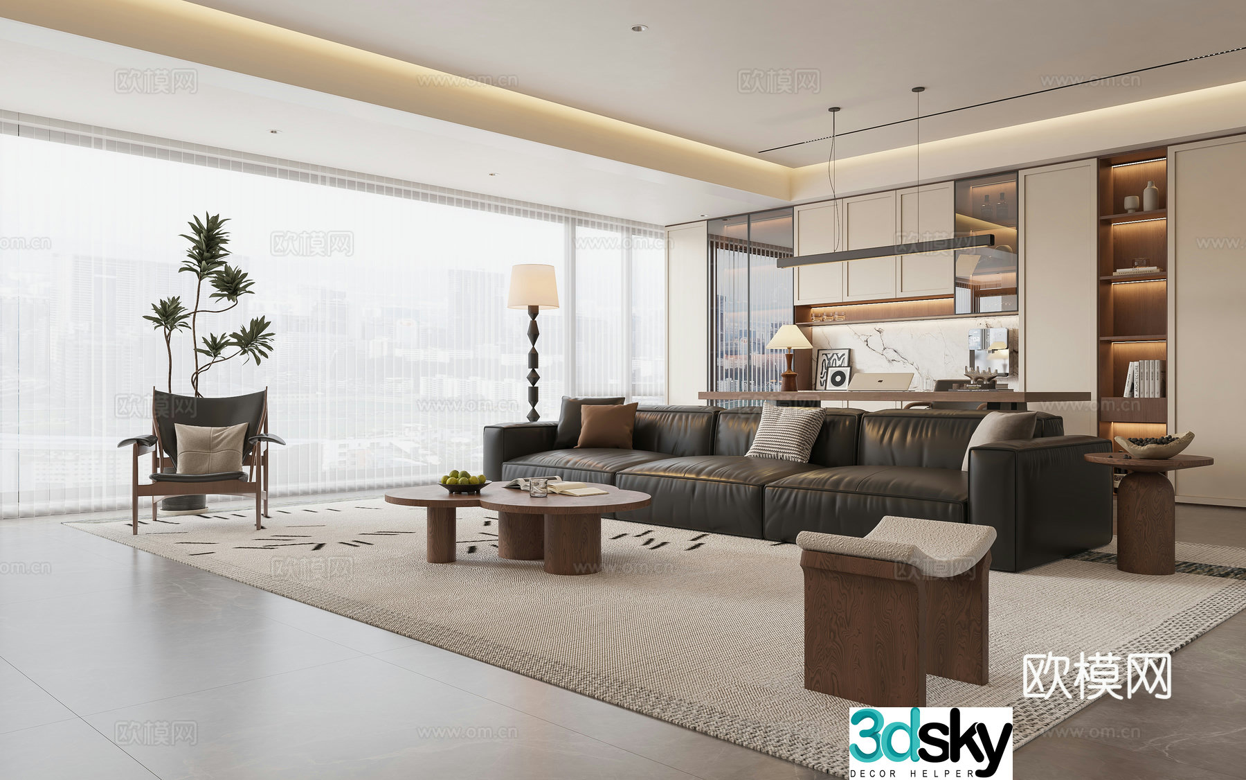 Nowadays the medieval style living room 3D model
