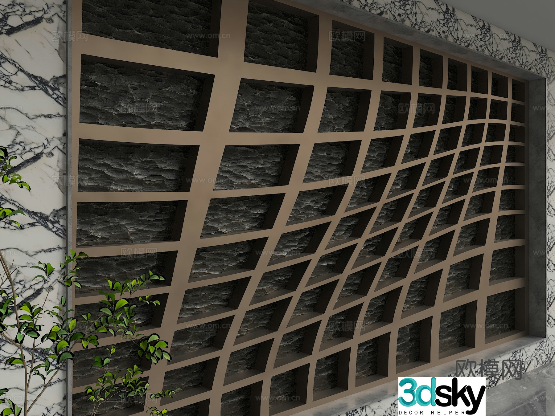 Modern background wall 3d model