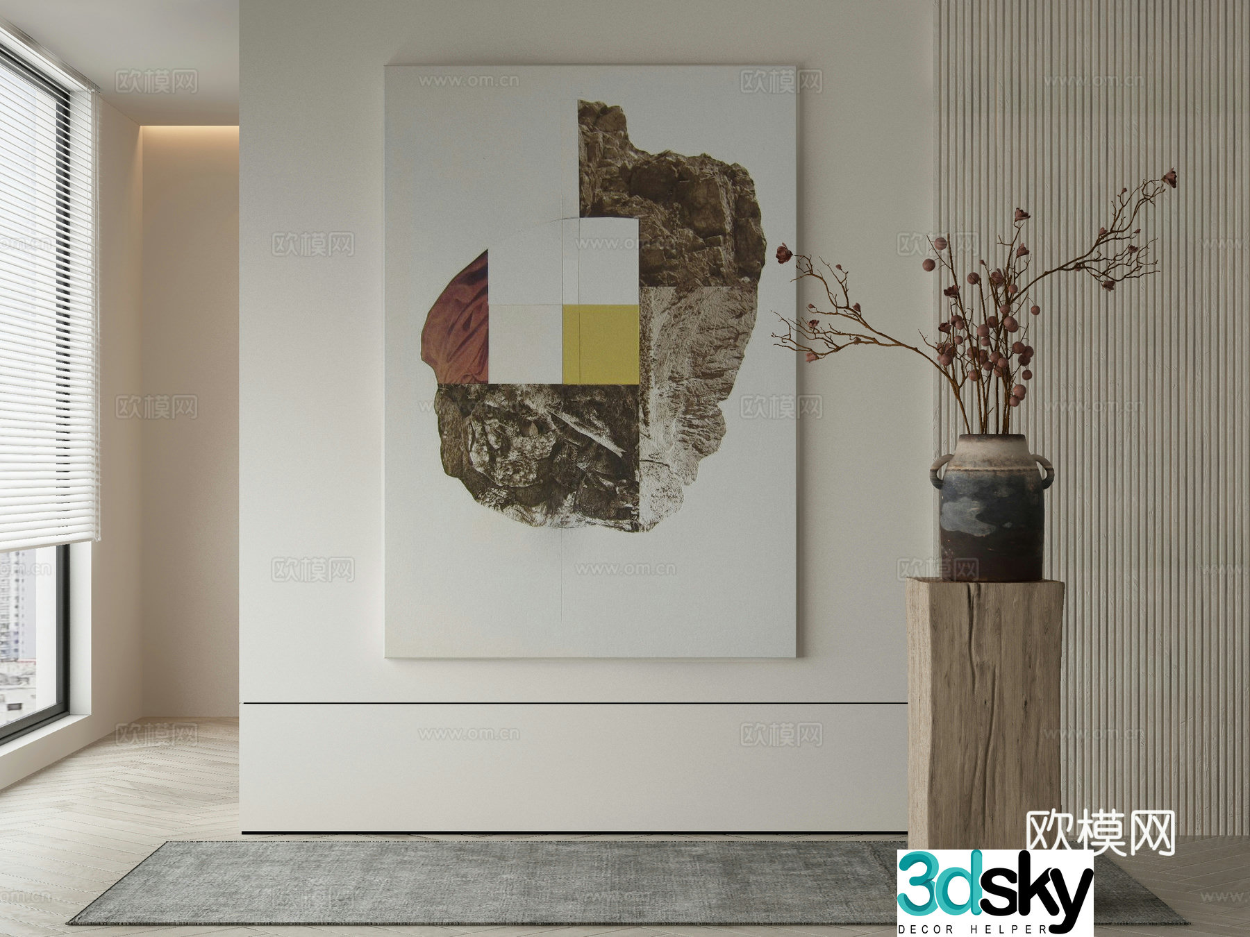 Modern Wasabi Hanging Painting Oil Painting 3D Model