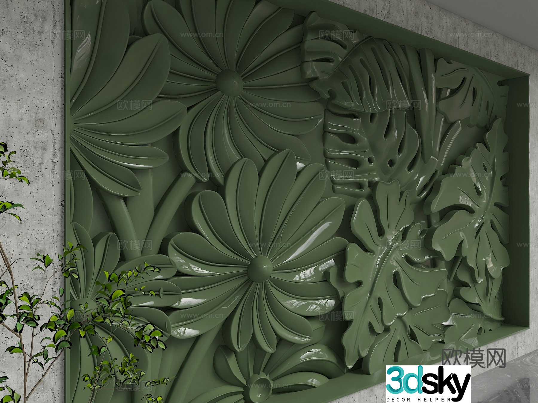 Modern background wall 3d model