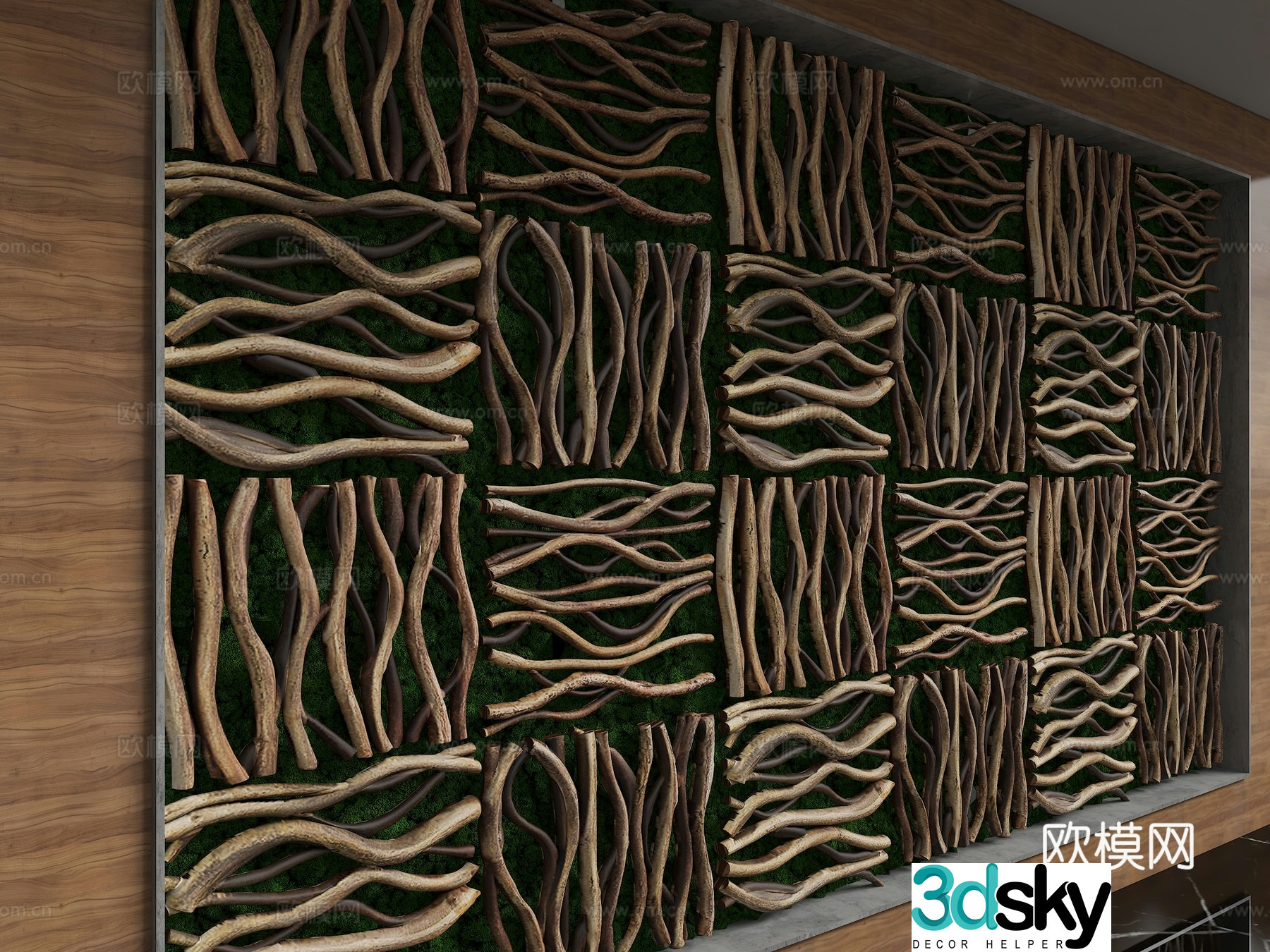 Modern background wall 3d model