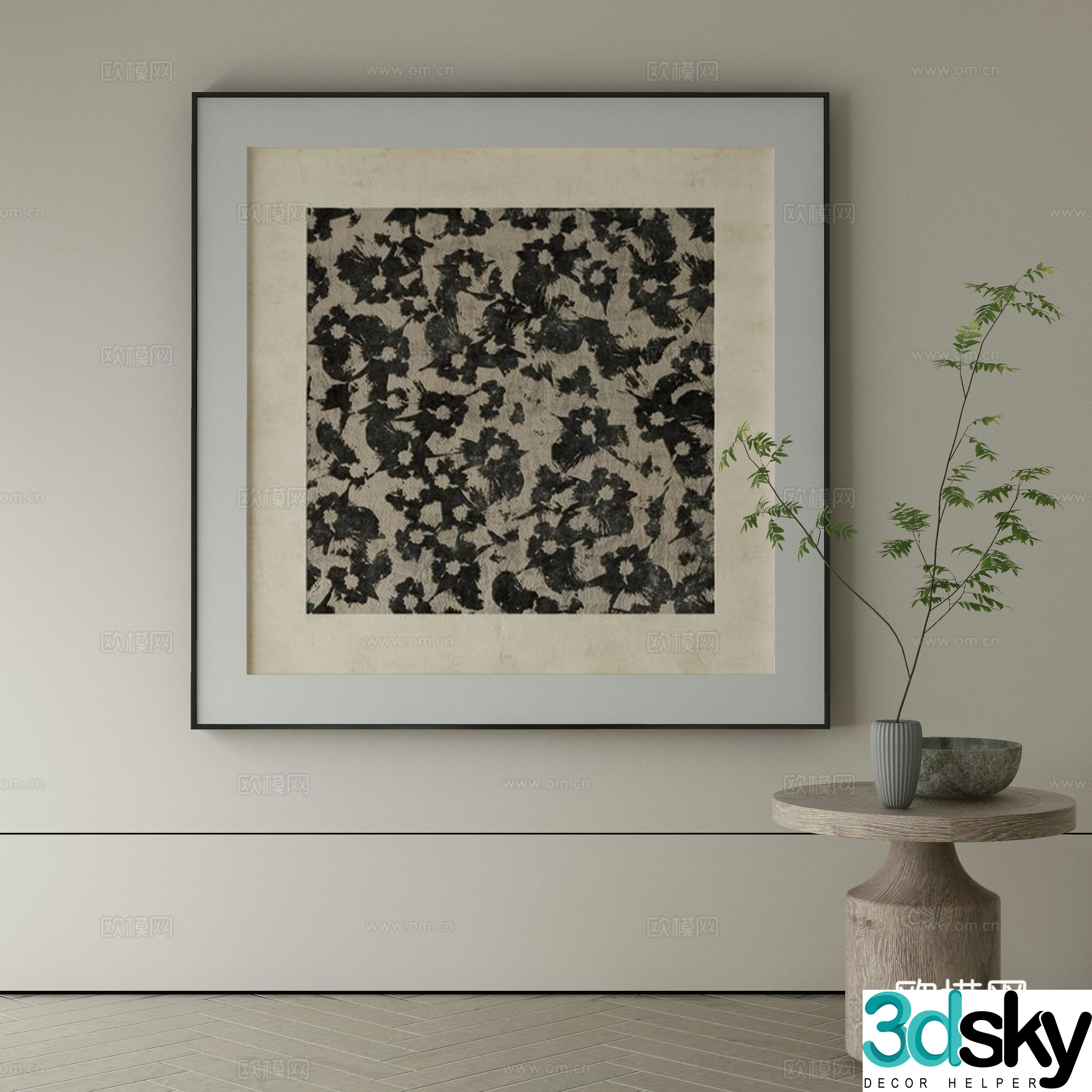 Modern Wasabi Hanging Painting Oil Painting 3D Model