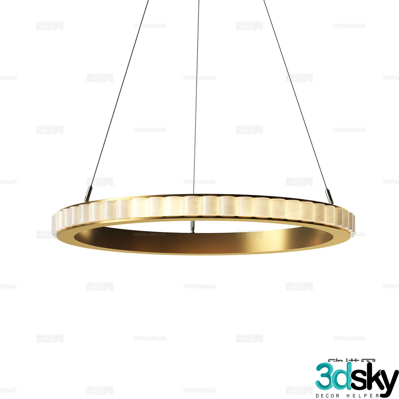Avalon Italian light luxury chandelier metal chandelier marble chandelier translucent stone chandelier 3d model