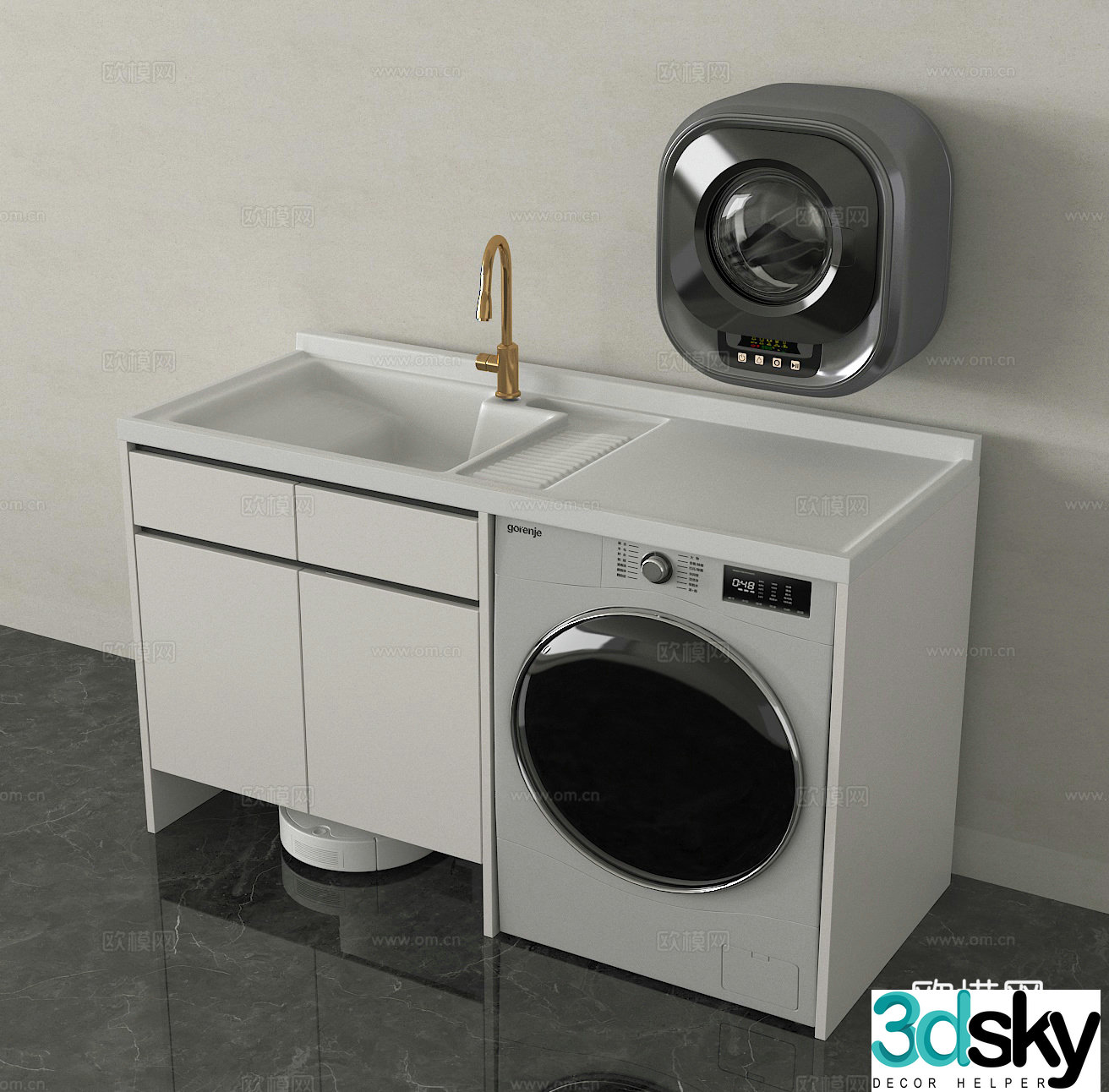 Washing cabinet sweeping robot 3D model