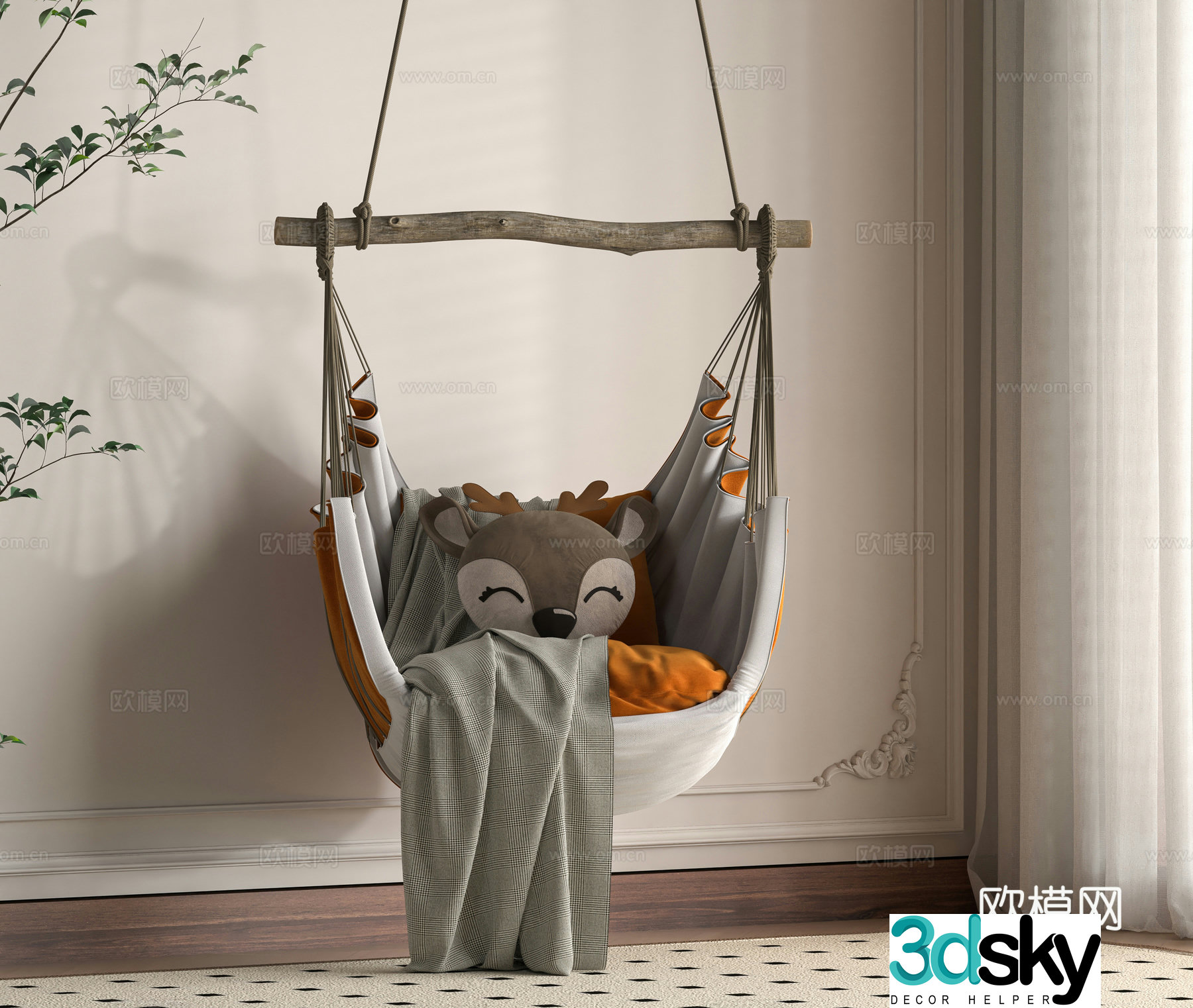 Modern hanging chair 3d model